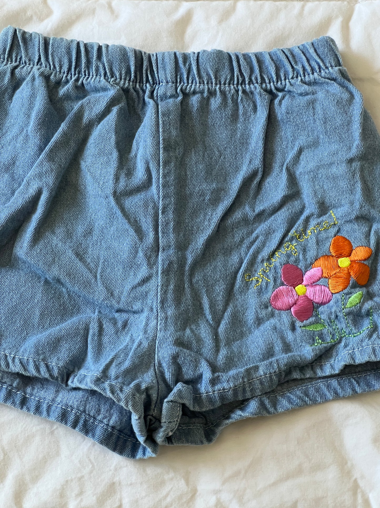 "Spring Time!" Denim Shorts (12 mo)