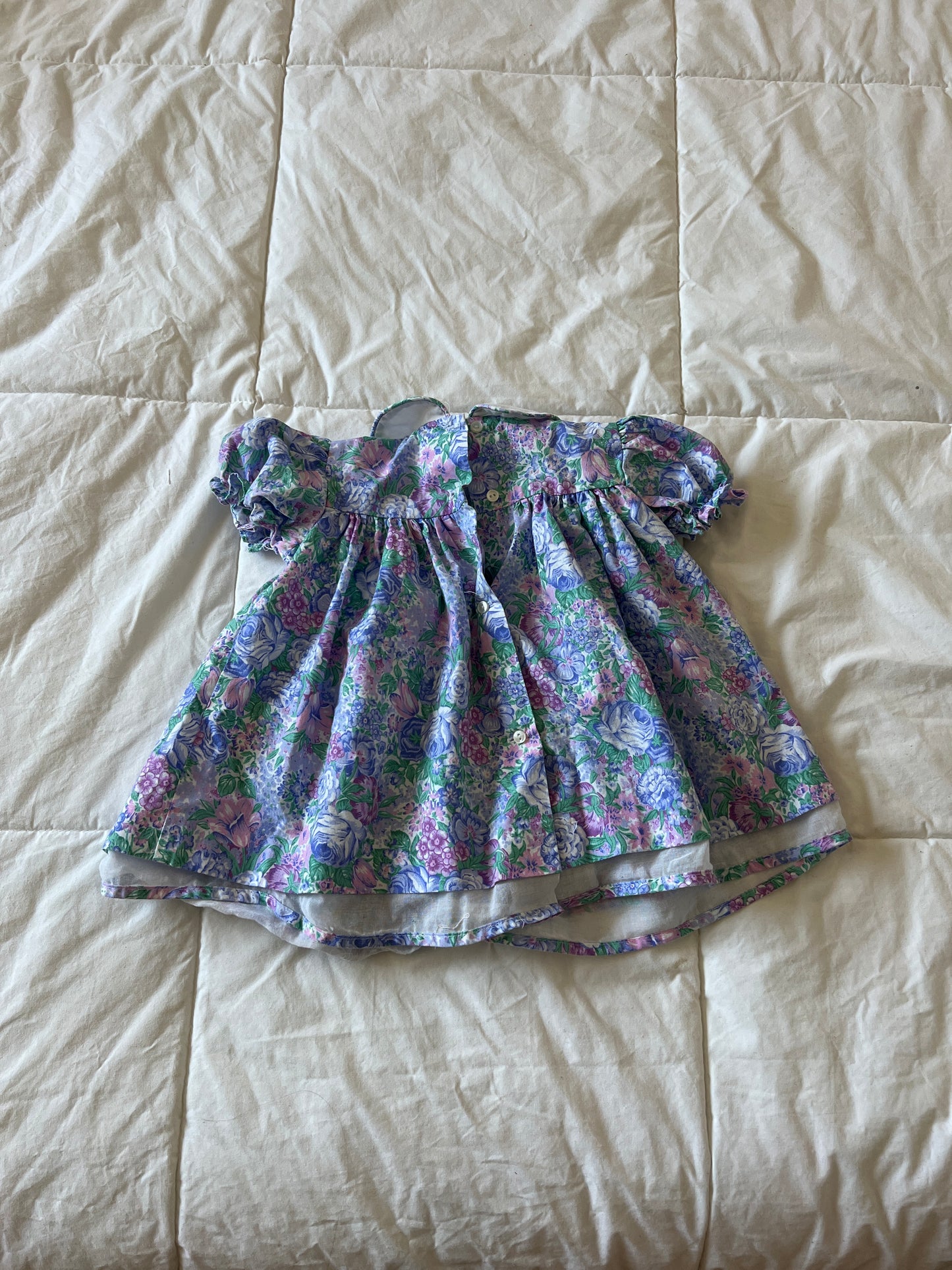 Purple Floral Babydoll Dress (12mo)