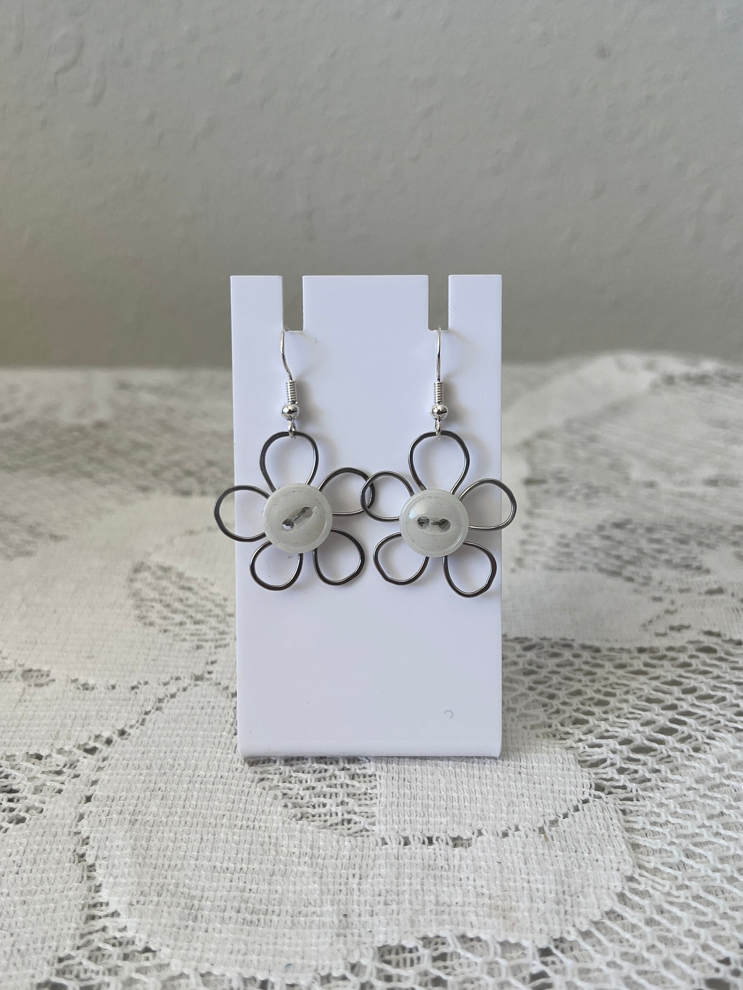Flower Button Earrings