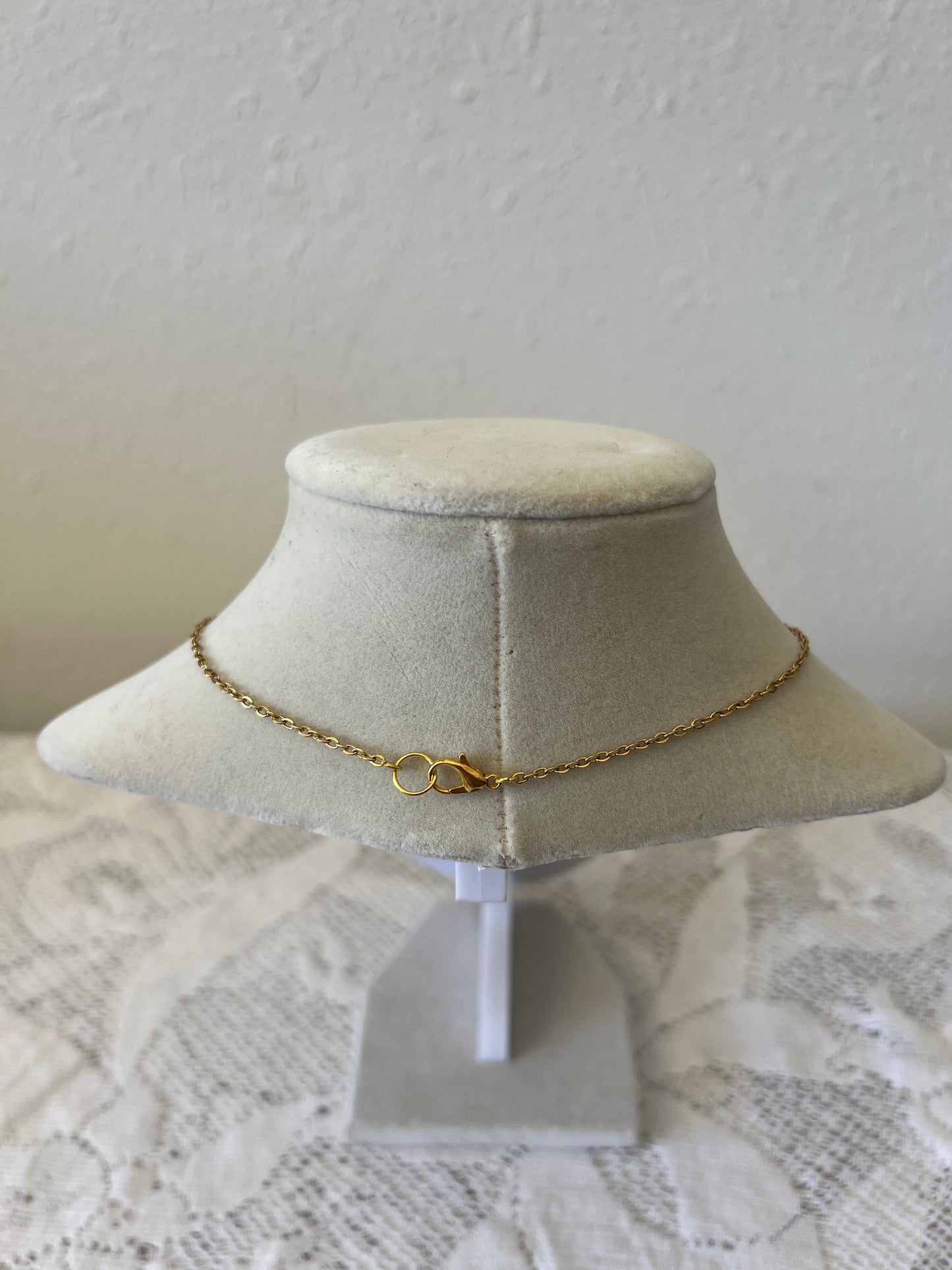 Gold Flower Button Necklace