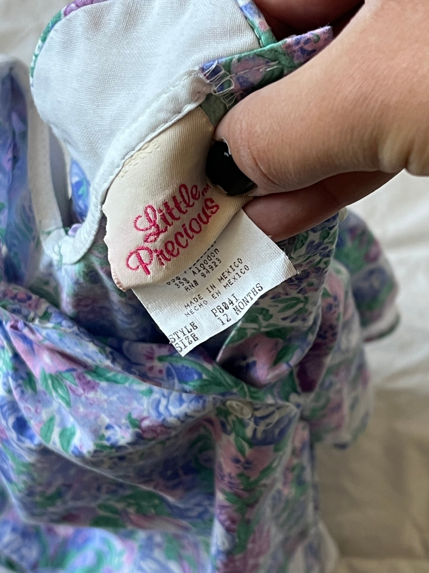 Purple Floral Babydoll Dress (12mo)
