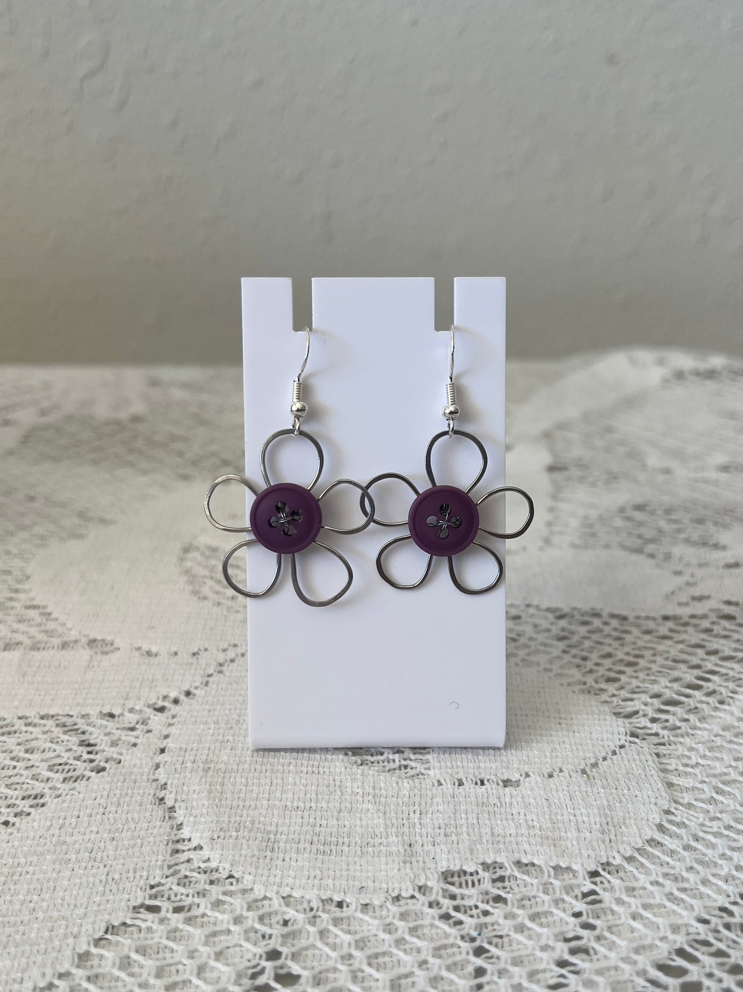 Flower Button Earrings