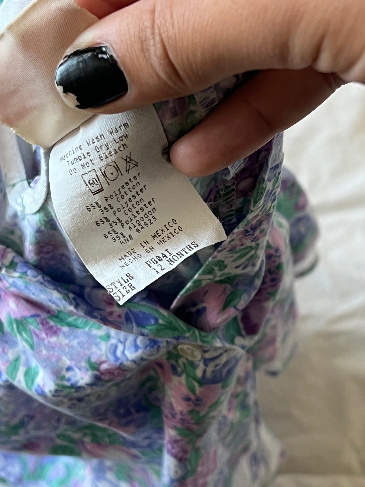 Purple Floral Babydoll Dress (12mo)