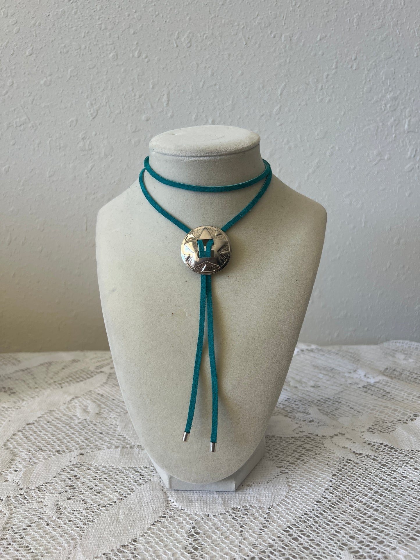 Turquoise + Silver Star Bolo Tie