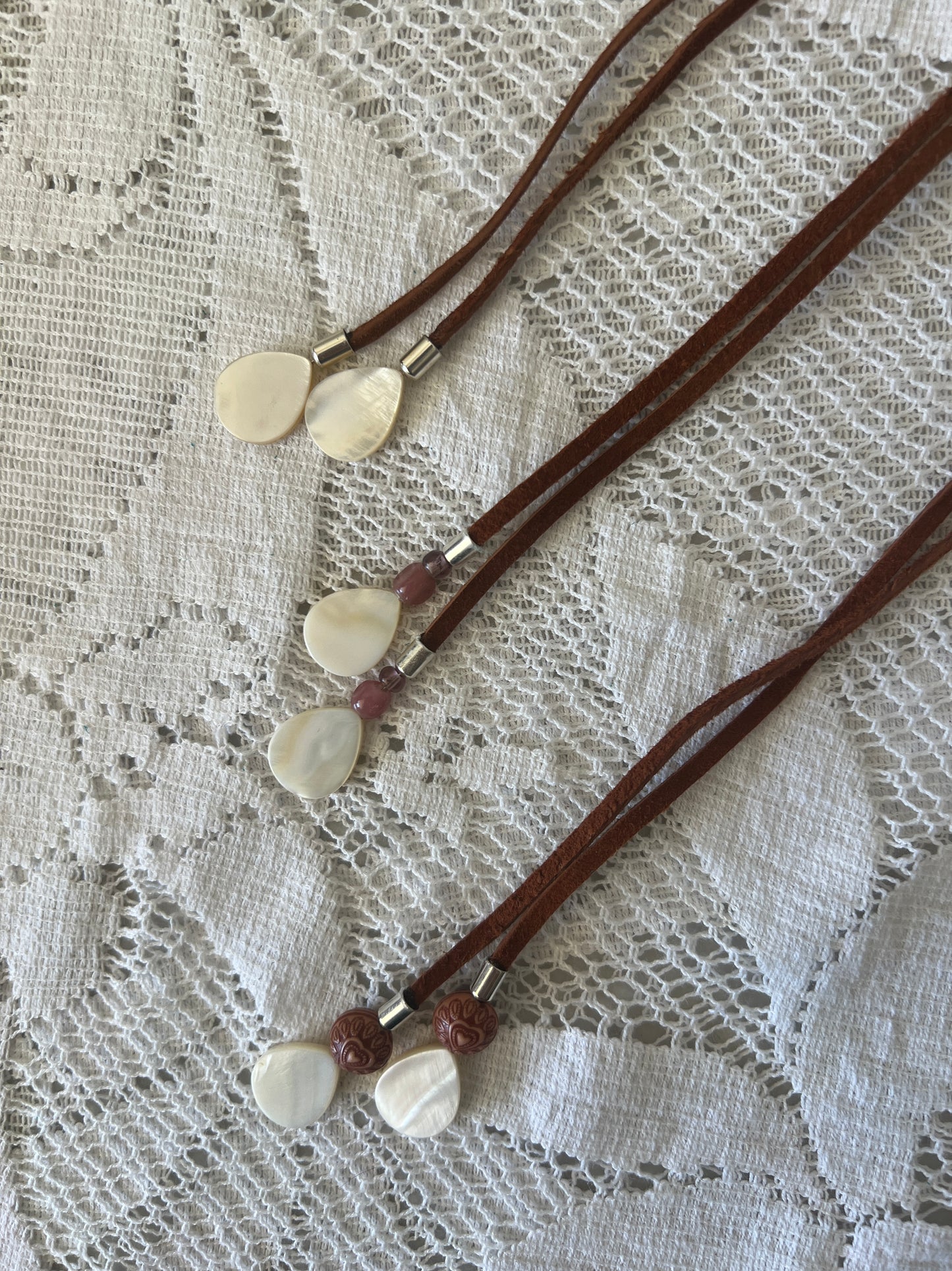 Brown + Silver Heart Bolo Tie