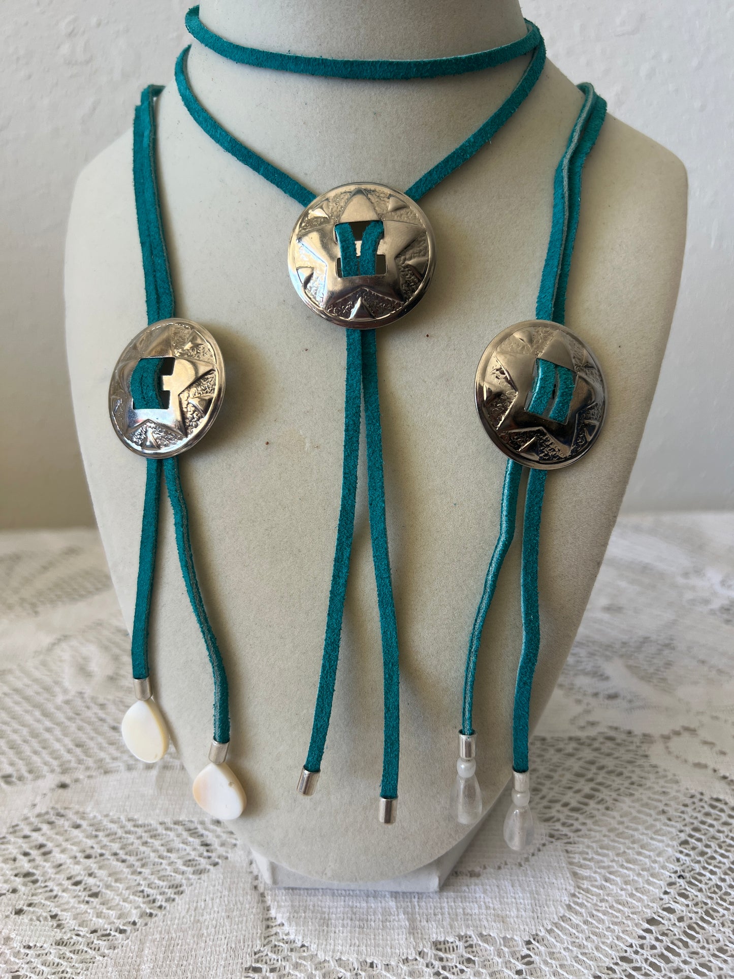 Turquoise + Silver Star Bolo Tie