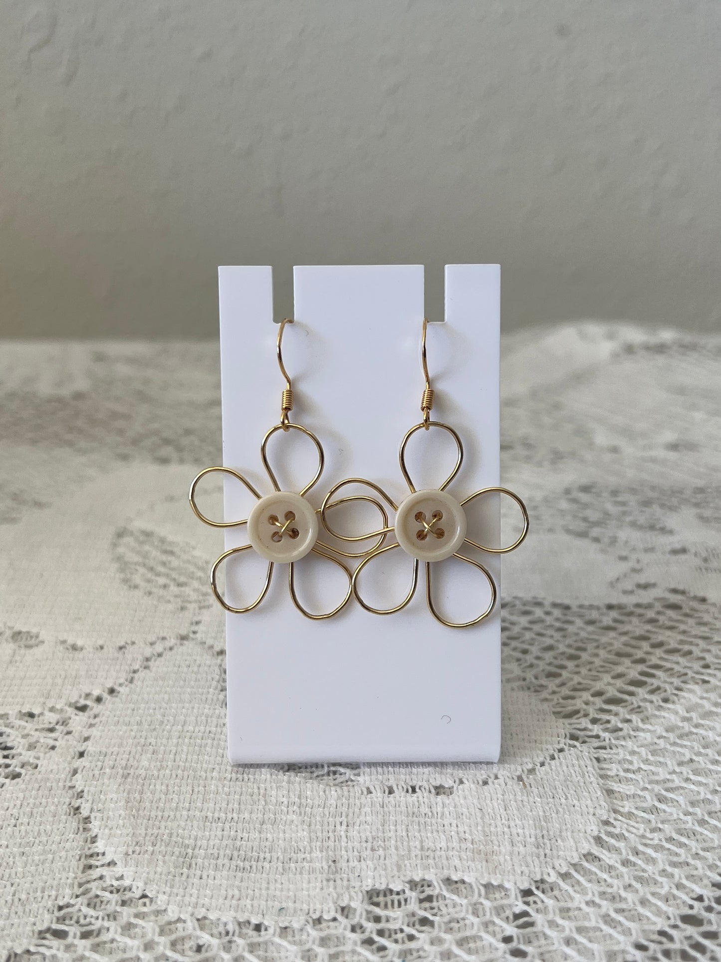 Flower Button Earrings