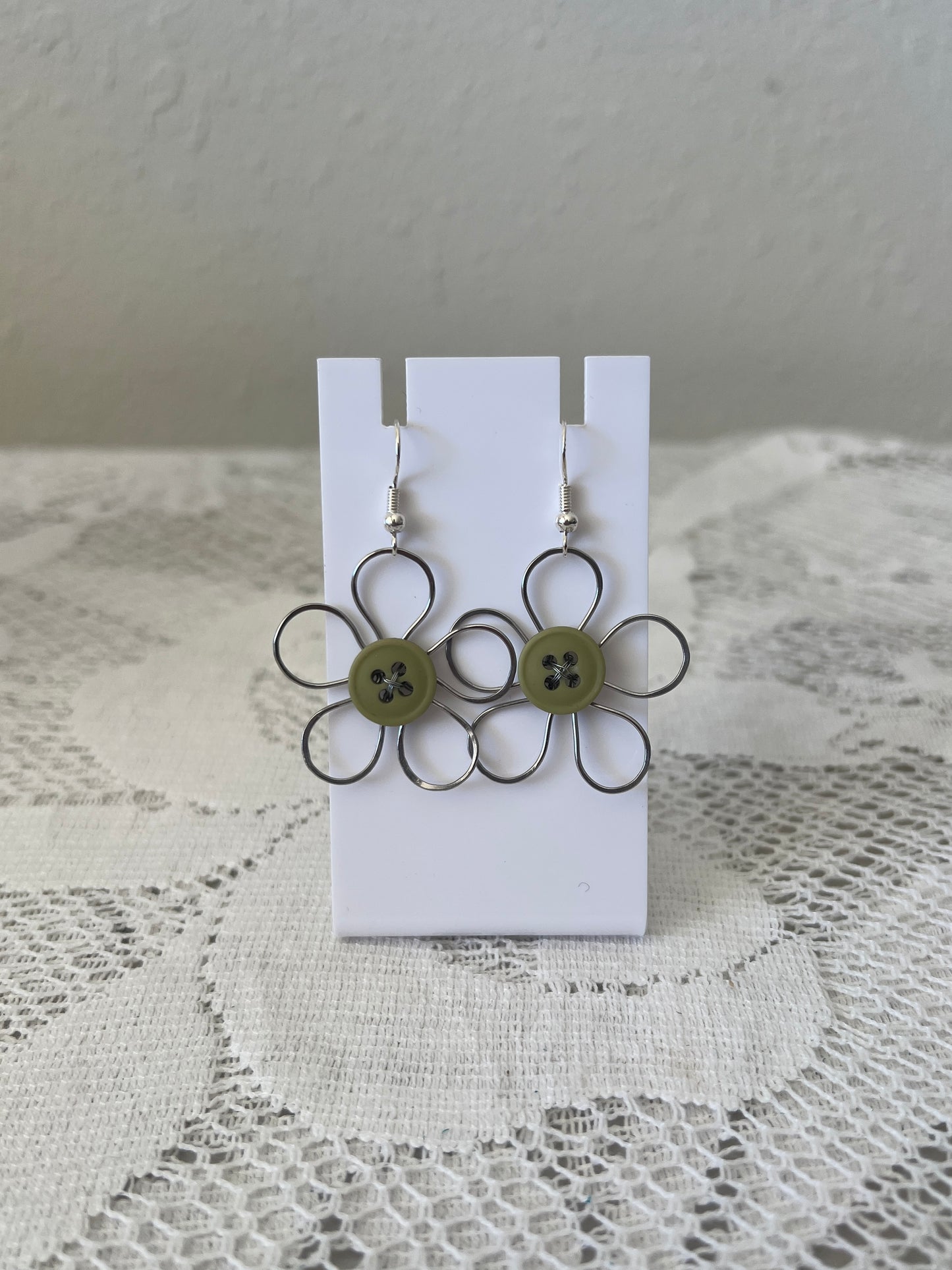 Flower Button Earrings
