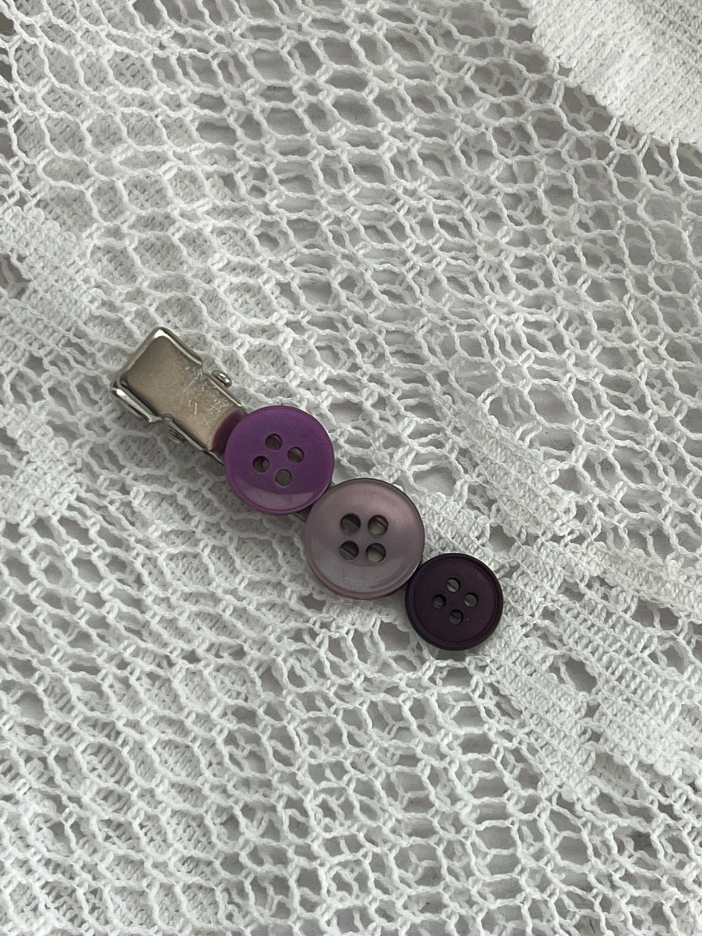 Purple Button Hair Clip