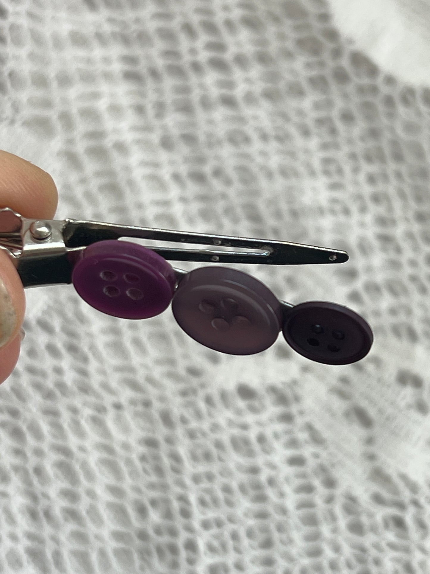 Purple Button Hair Clip