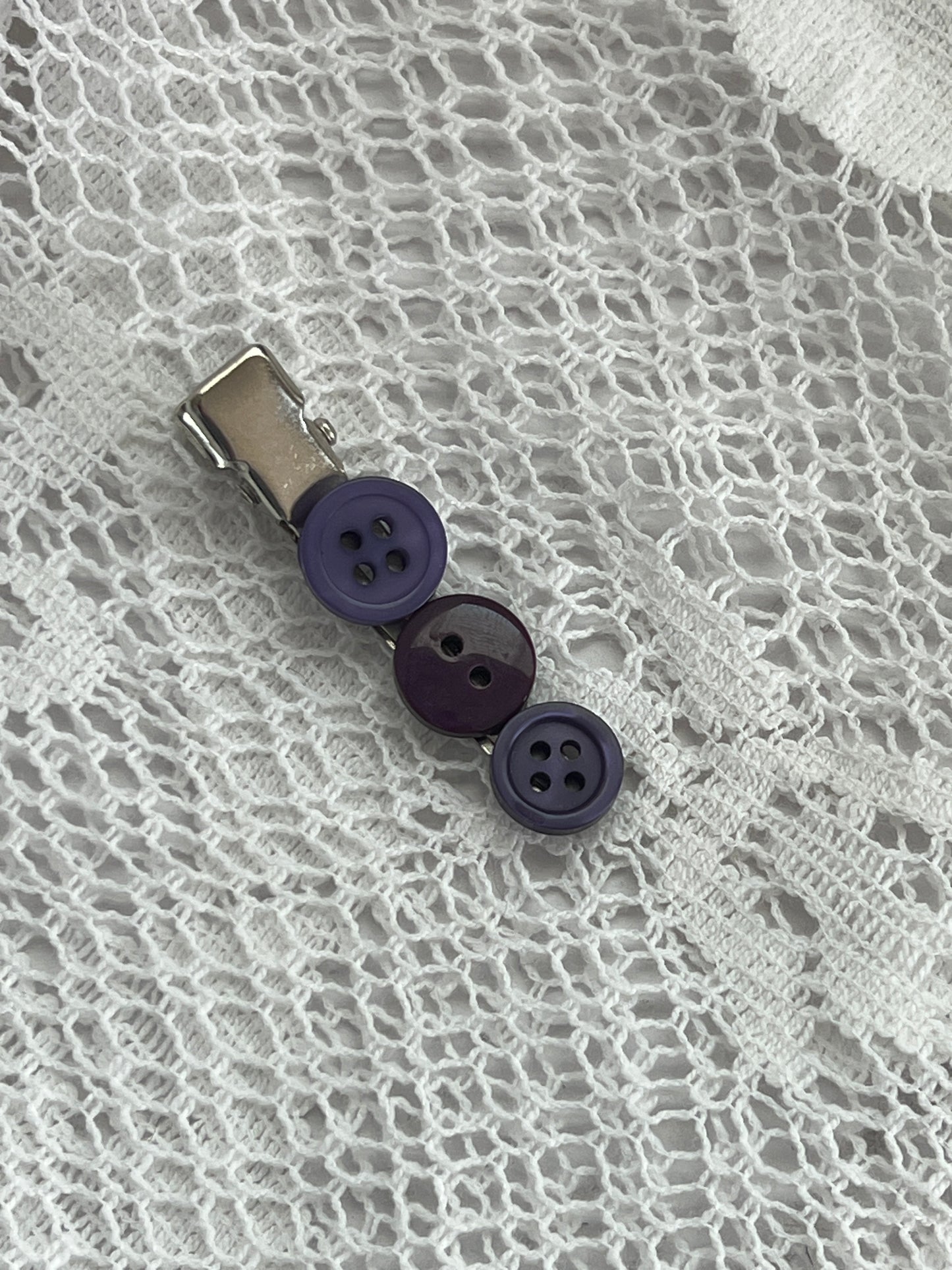 Dark Purple Button Hair Clip