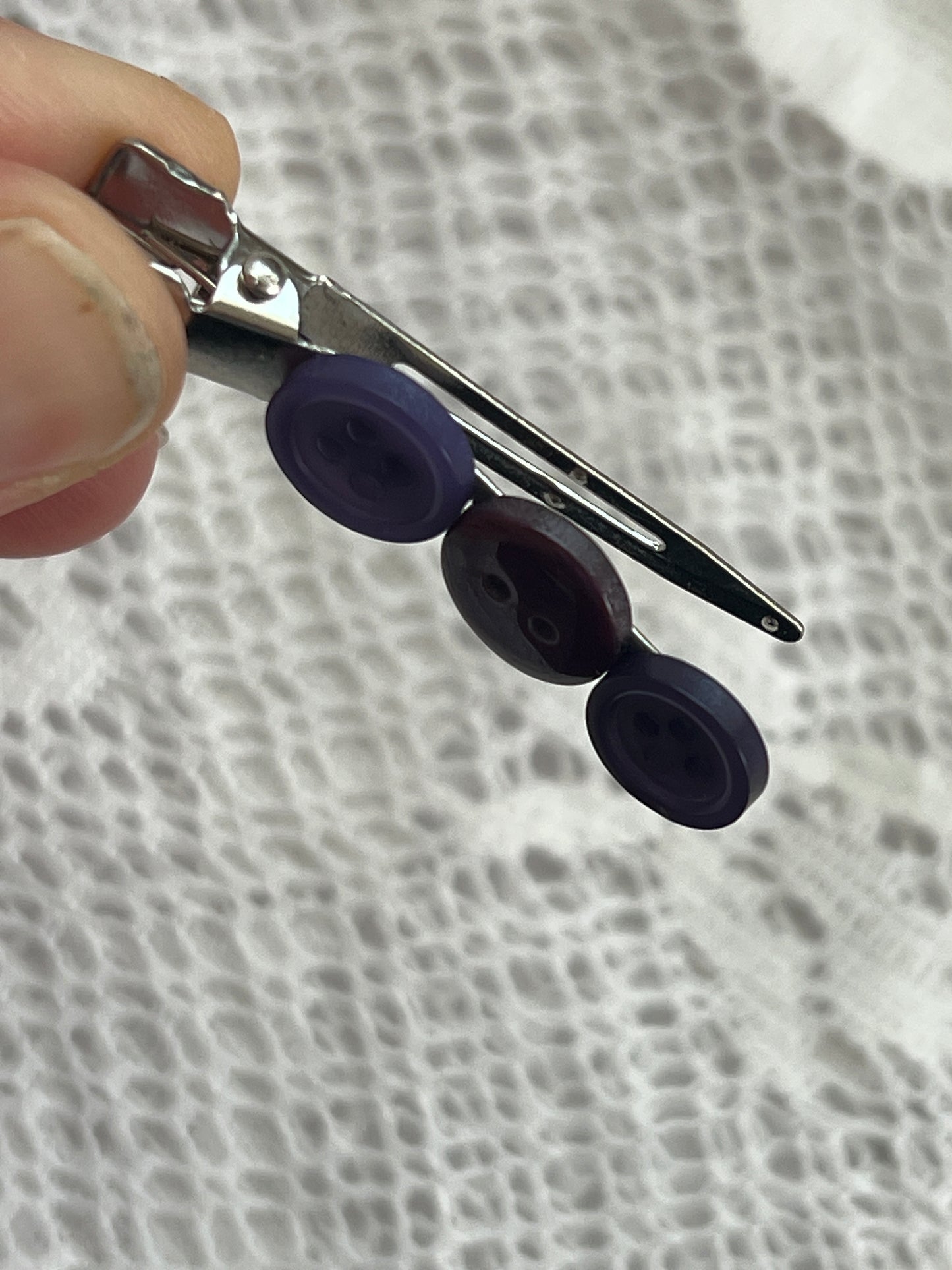 Dark Purple Button Hair Clip