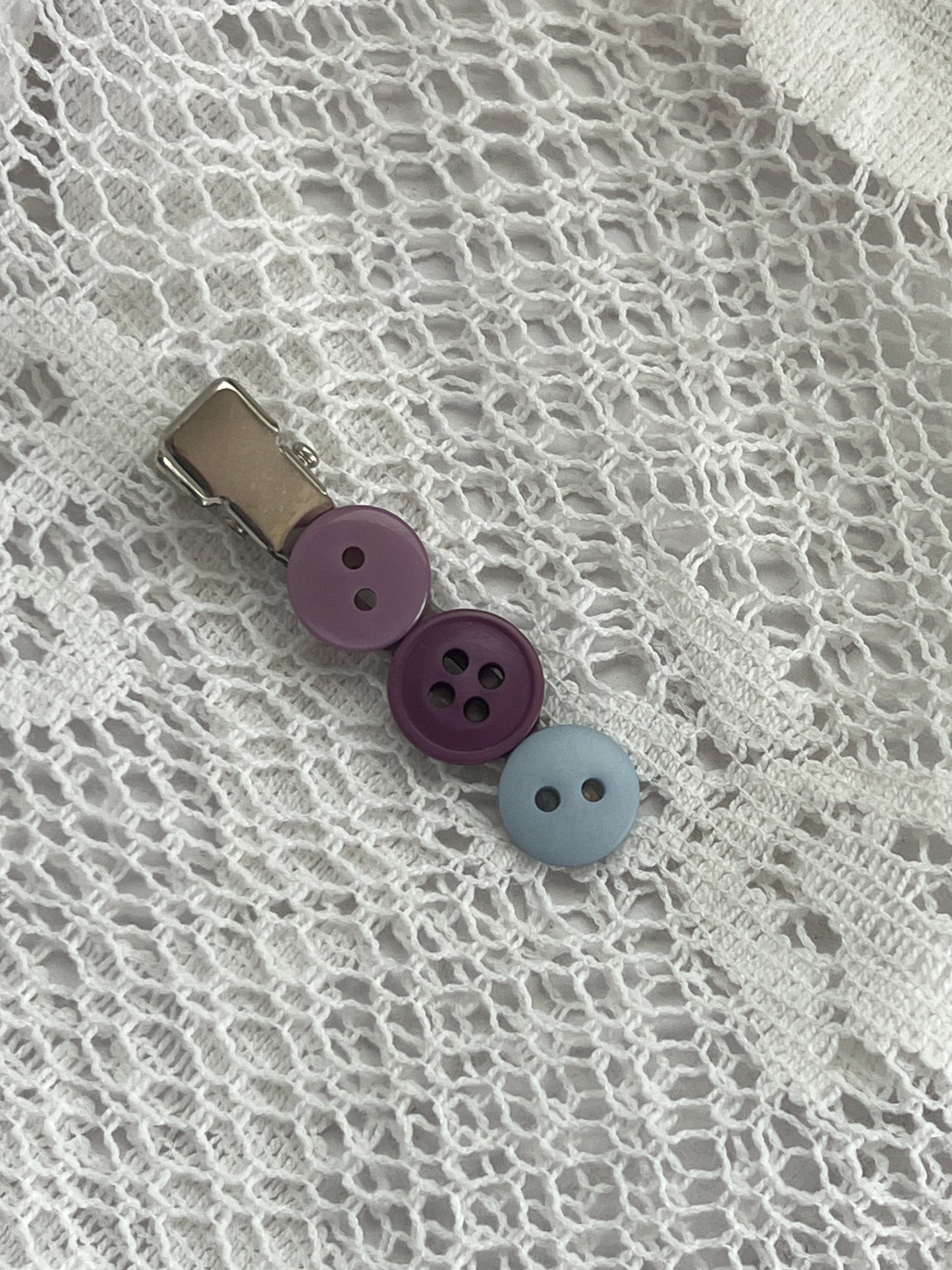 Purple/blue Button Hair Clip