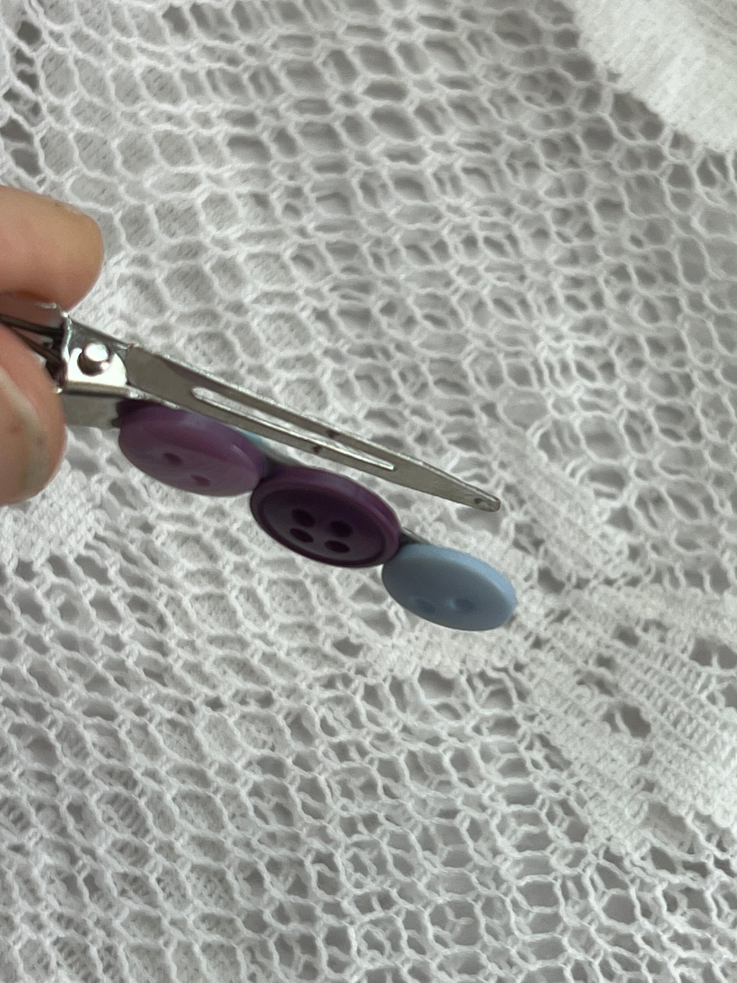 Purple/blue Button Hair Clip