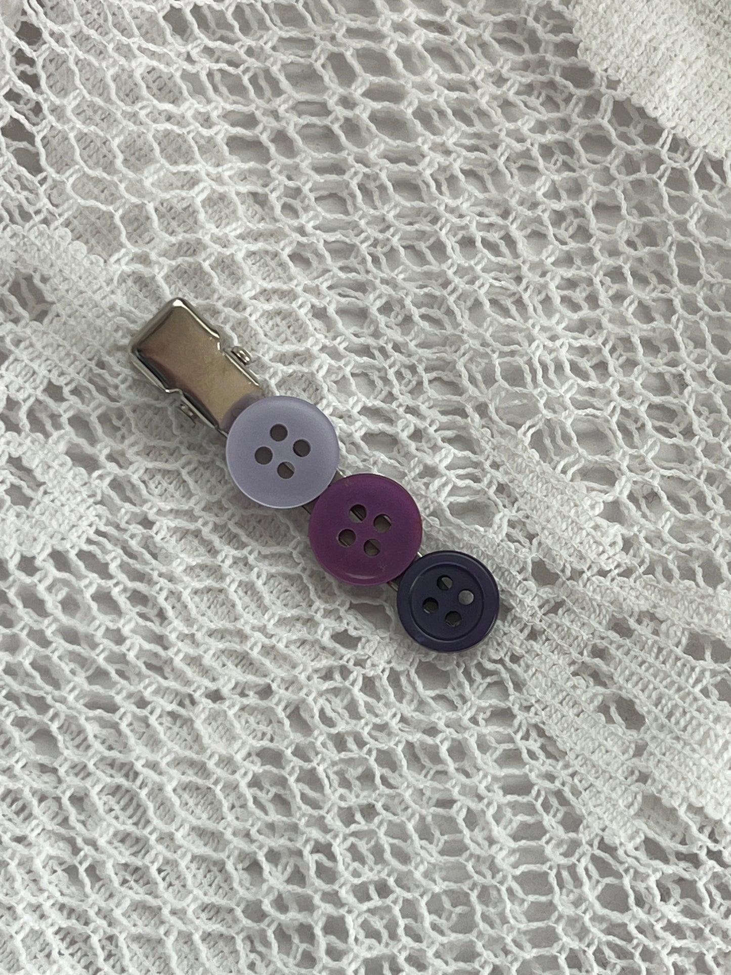 Purple Button Hair Clip