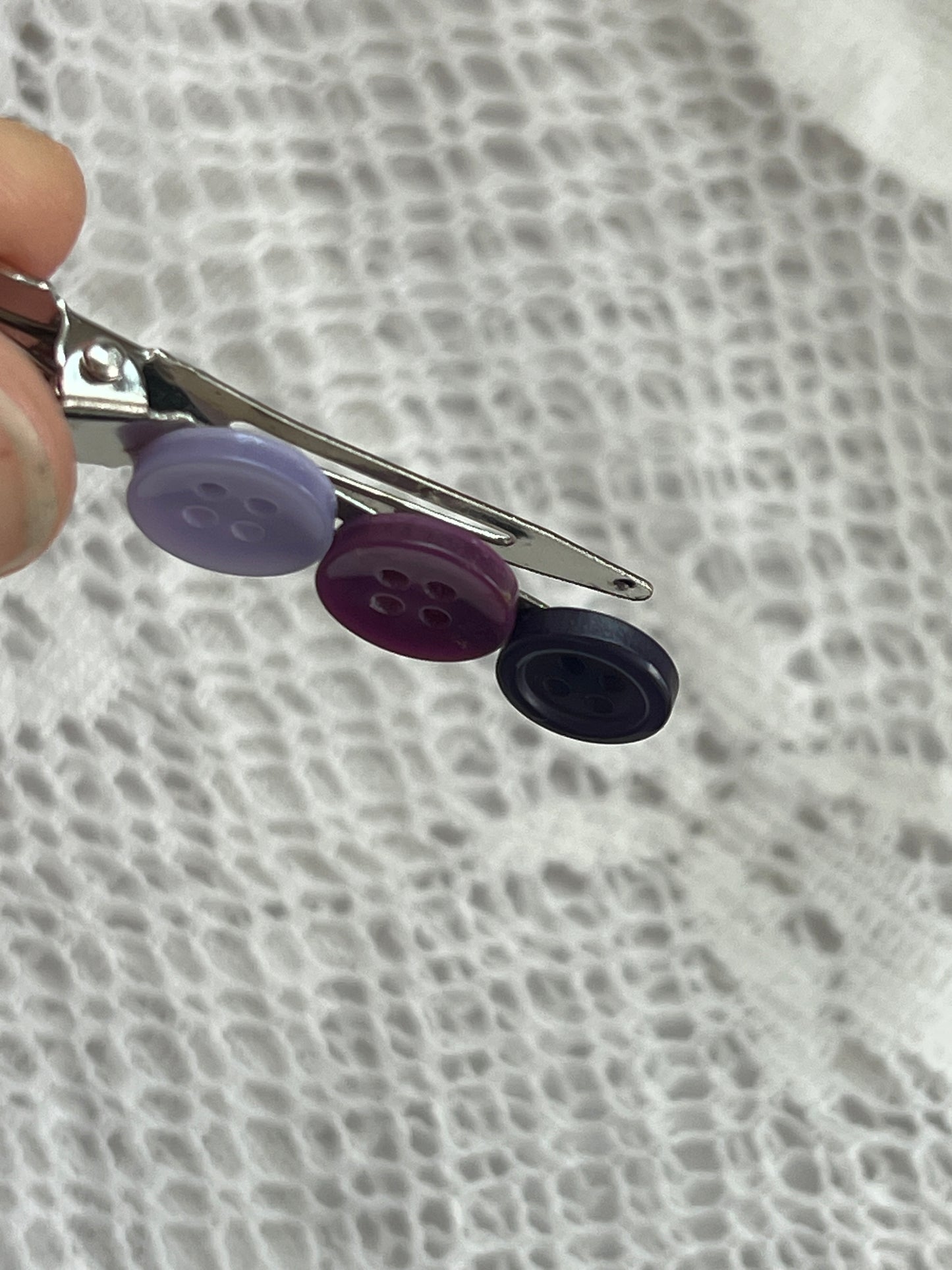 Purple Button Hair Clip