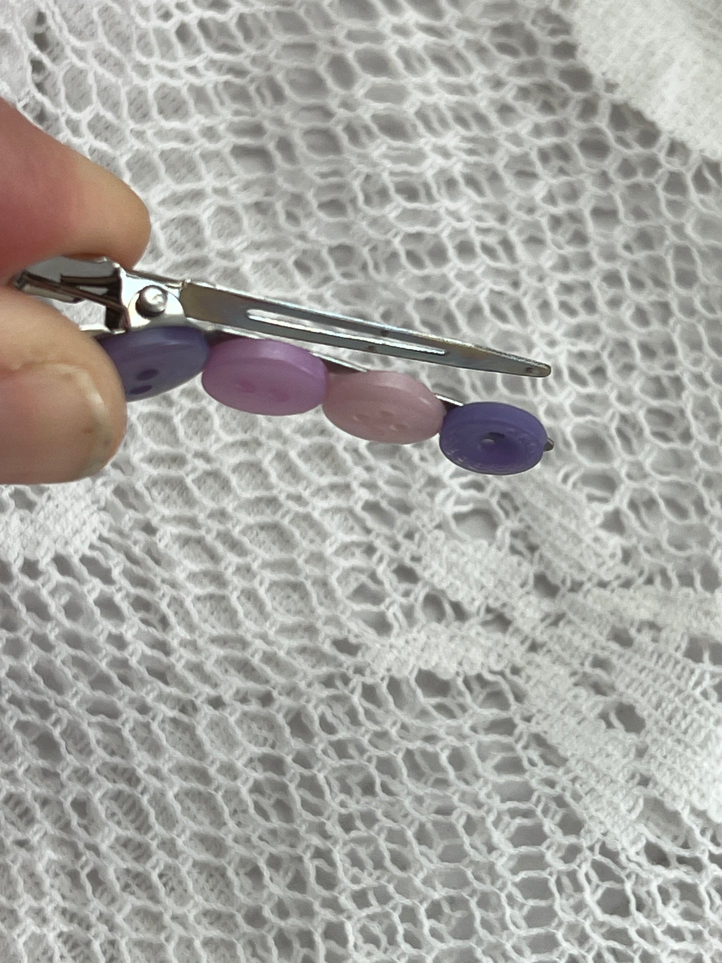 Purple Button Hair Clip