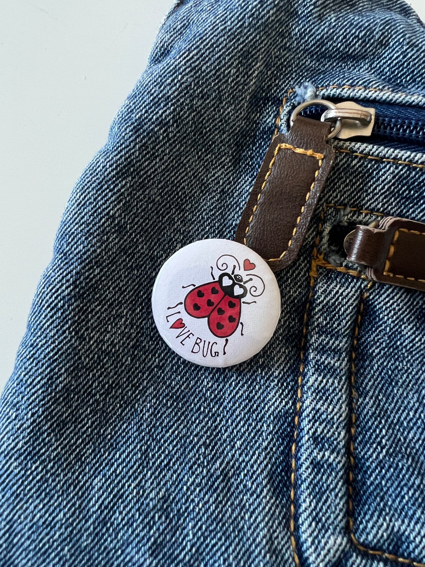 Love Bug Button Pin