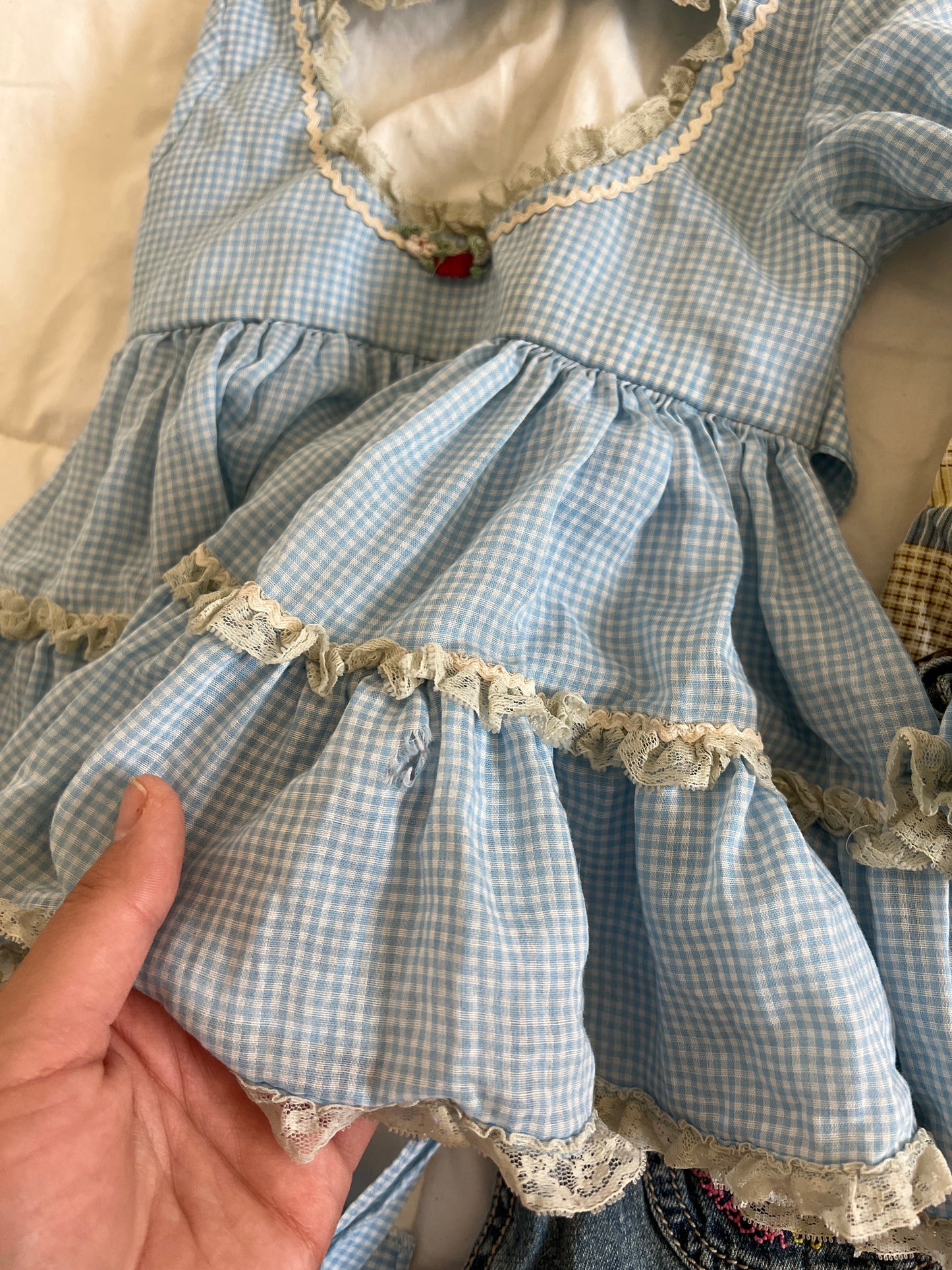 Vintage Blue Gingham Dress (2T)