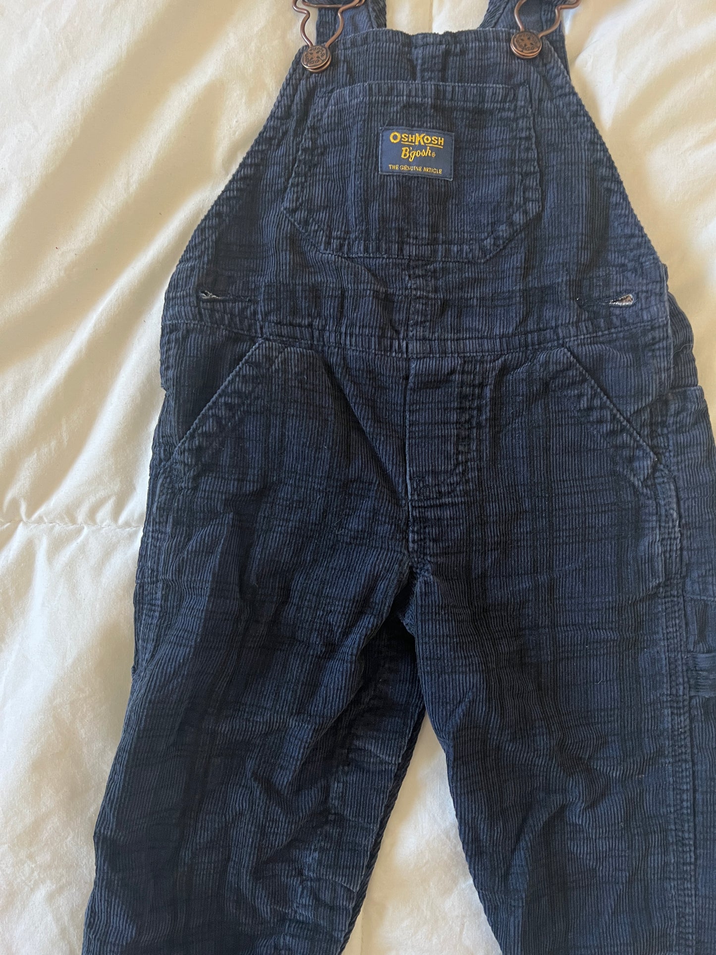 Navy Blue + Black Plaid Oshkosh Overalls (12 mo)