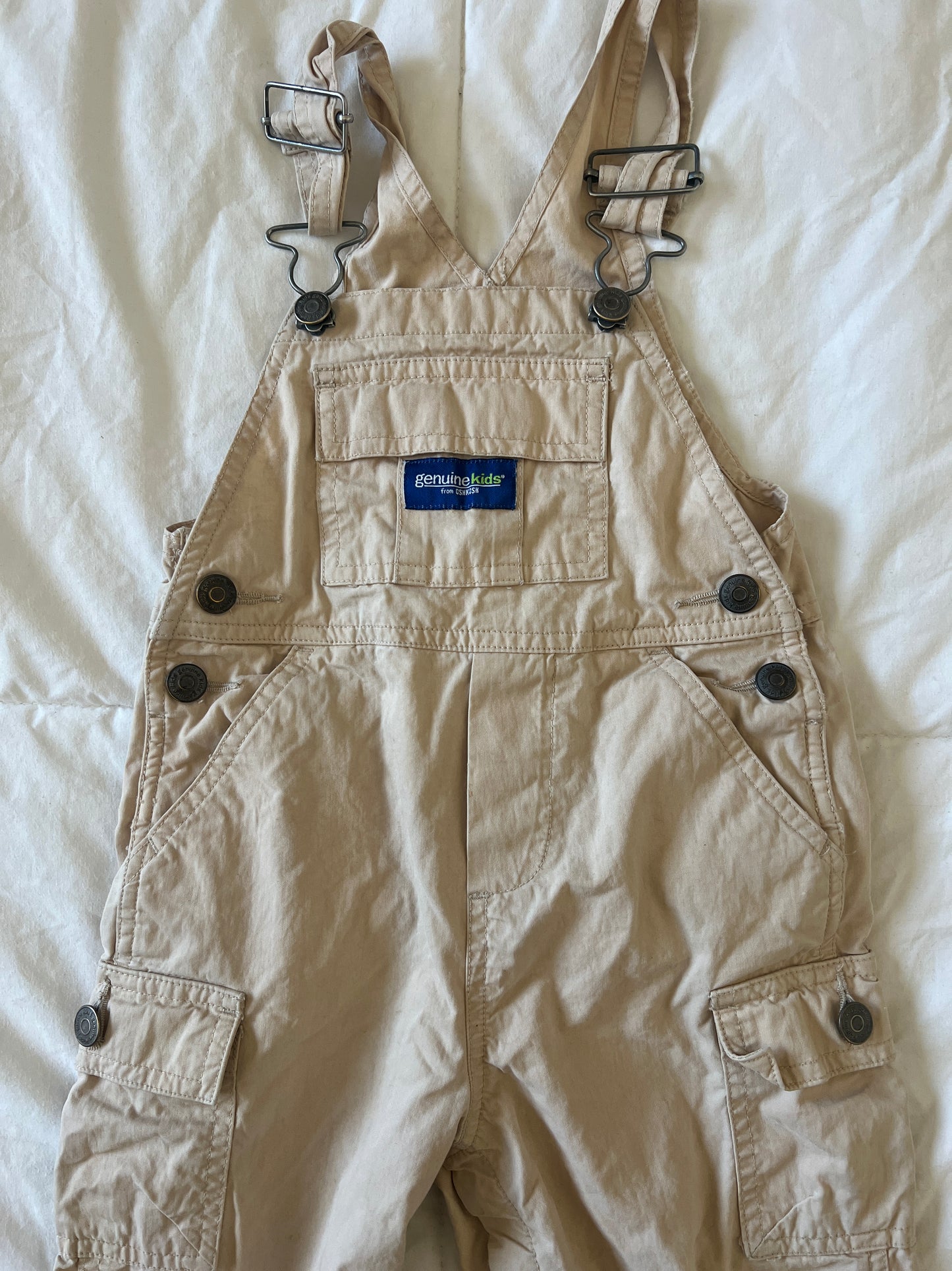 Khaki Oshkosh Overalls (12 mo)
