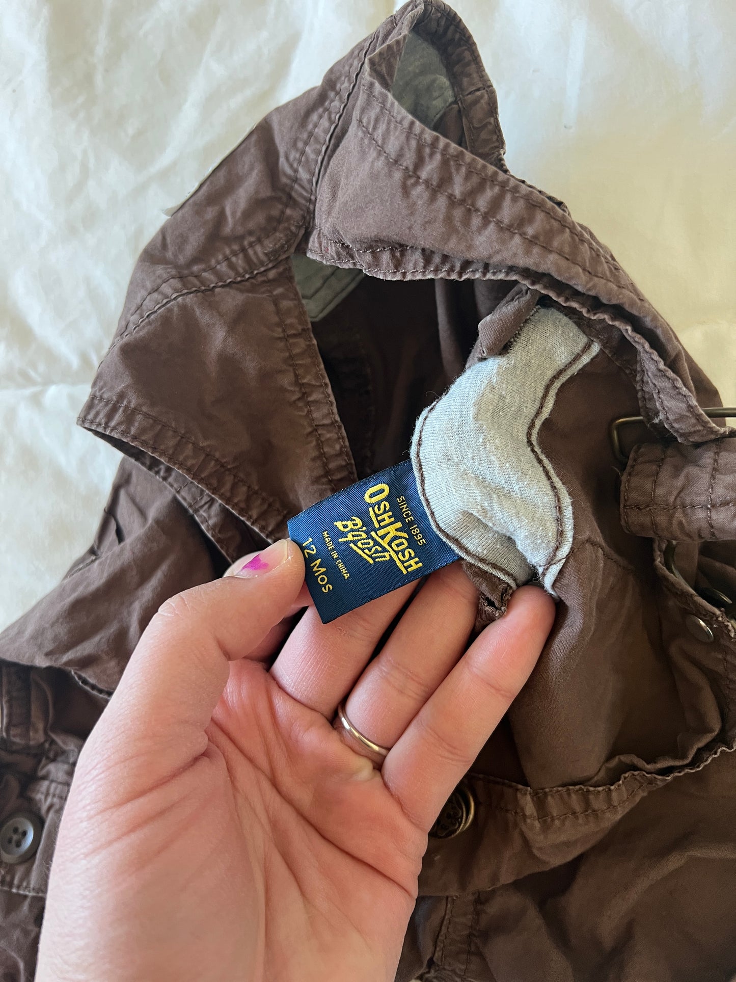 Brown Oshkosh Overall Shorts (12 mo)