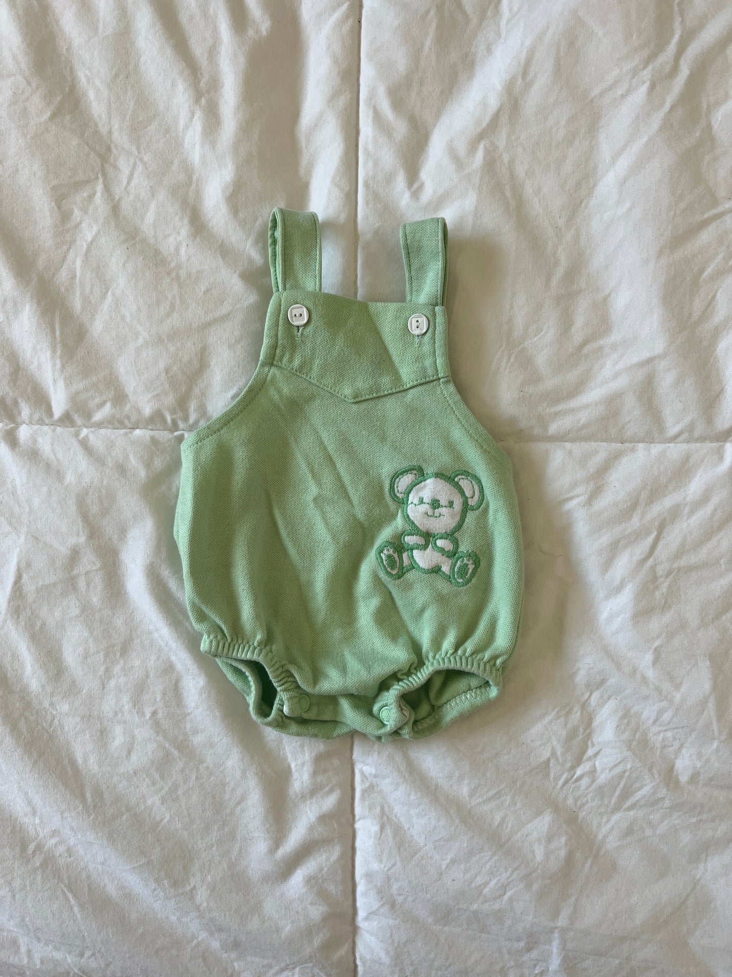 Vintage Carter's Green Bear Overalls (6 mo)