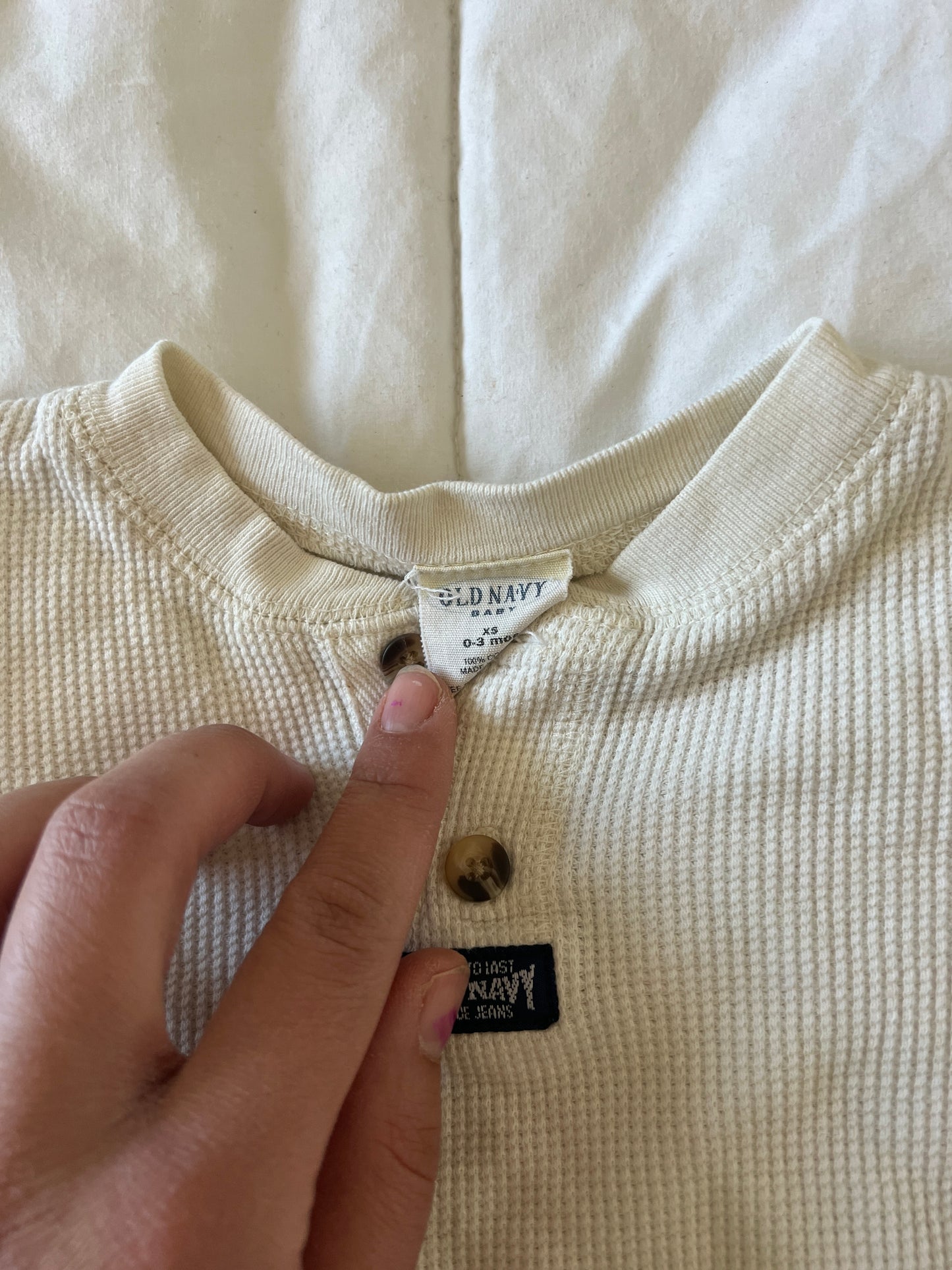 White Long Sleeve Onesie (0-3 mo)