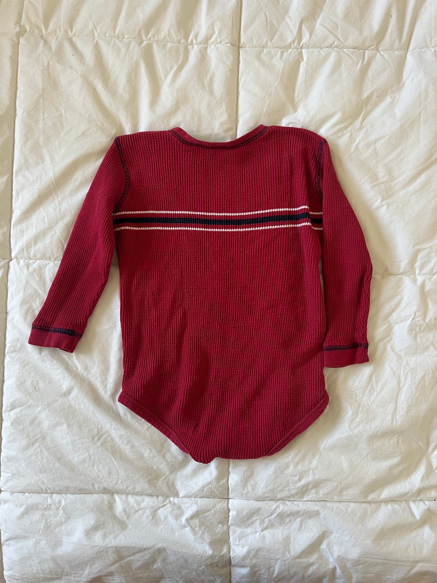 Vintage Red Long Sleeve Onesie (24 months)