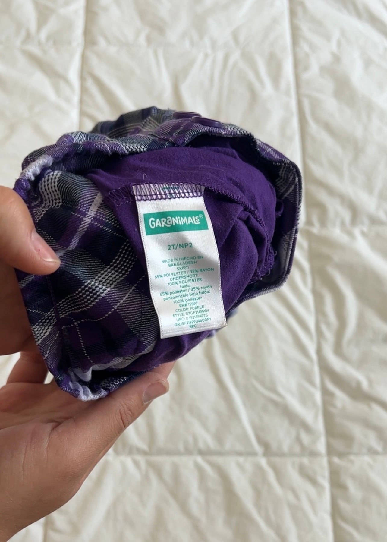 Purple Plaid Mini Skirt (2T)