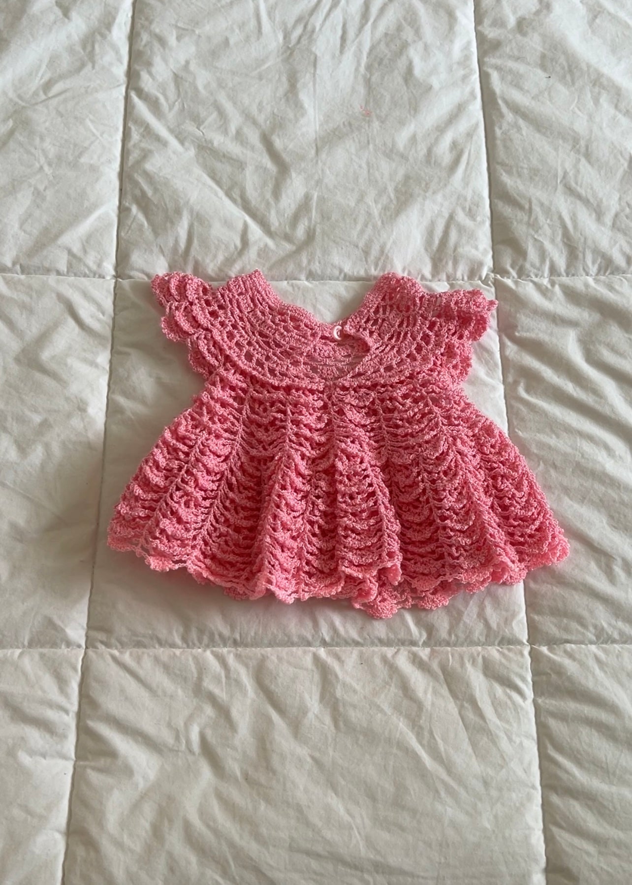 Pink Crochet Baby Doll Dres/Shirt (12 mo)