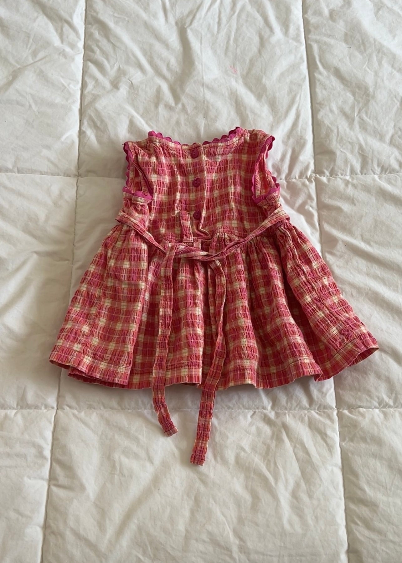 Pink Plaid Mini Dress (12mo)