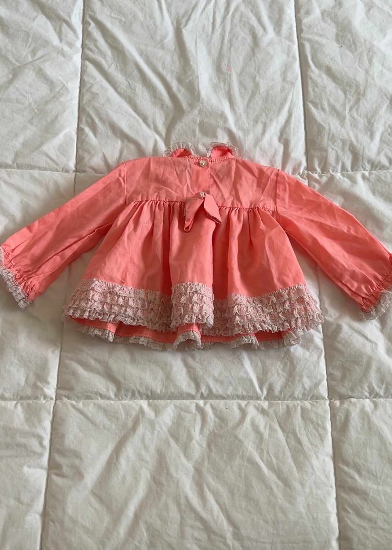 Vintage Coral Baby Doll Dress (3/6 mo)