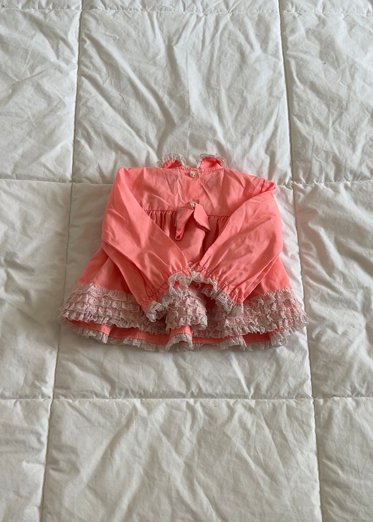 Vintage Coral Baby Doll Dress (3/6 mo)
