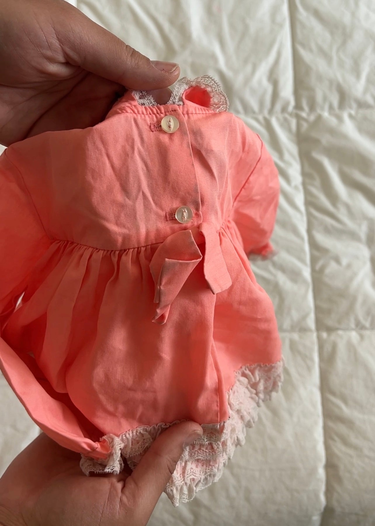 Vintage Coral Baby Doll Dress (3/6 mo)