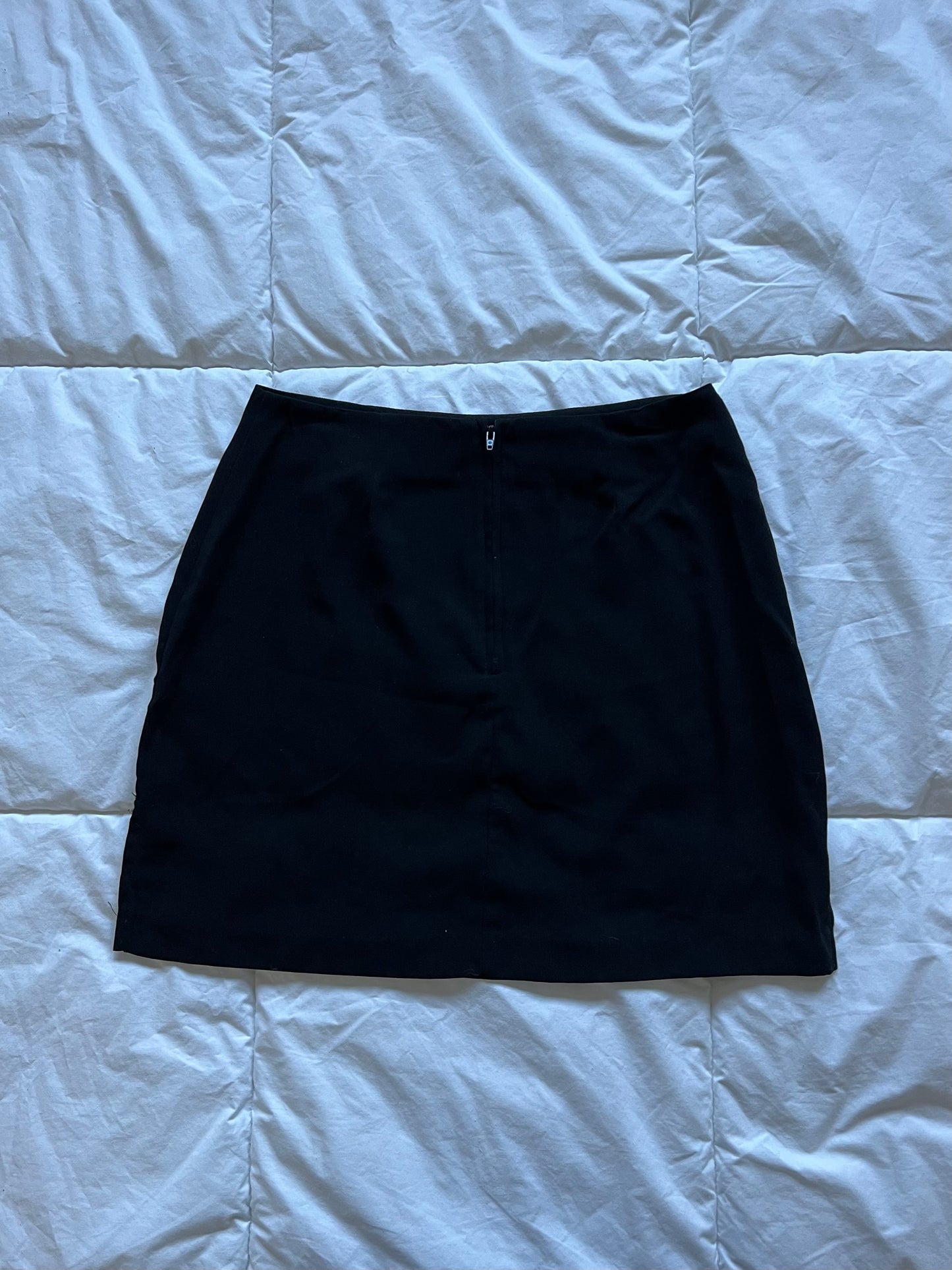 Black Button Flower Mini Skirt