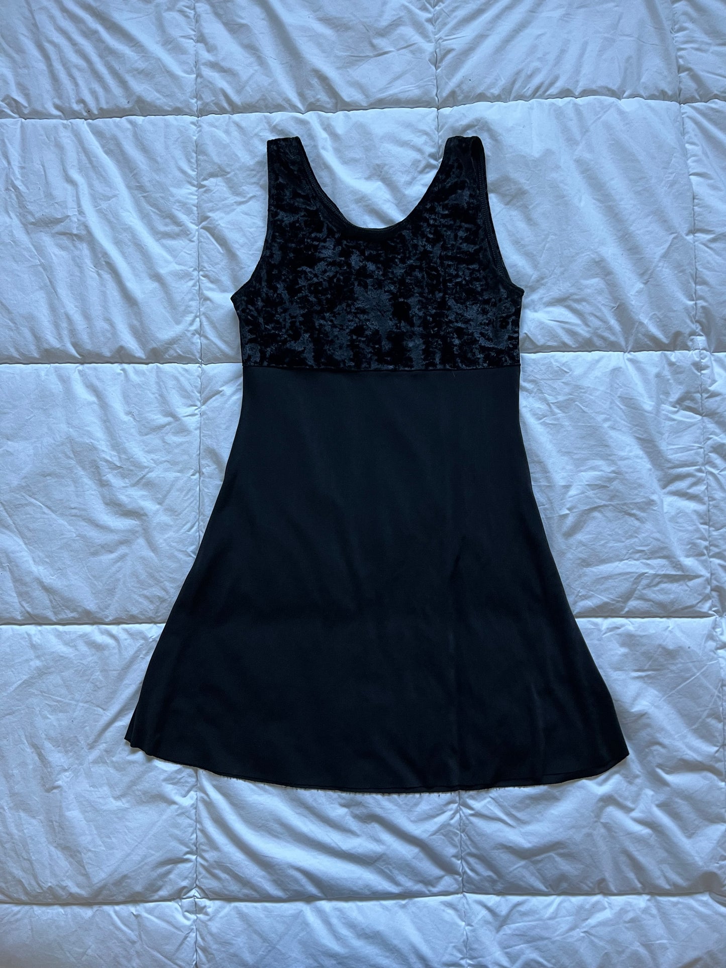 Black Flower Button Mini Dress