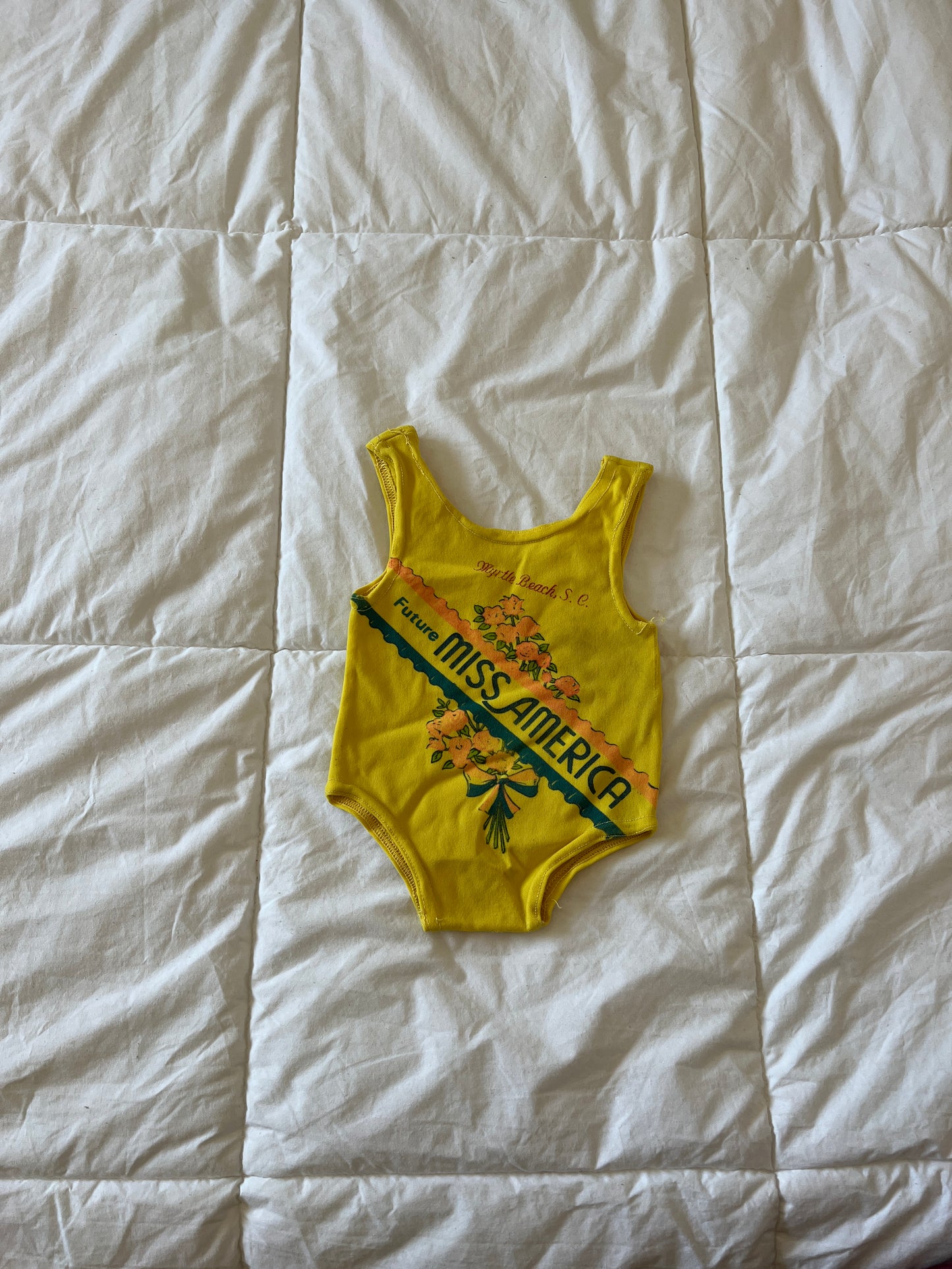 Yellow Vintage Miss America Swim Suit (6-12 mo)