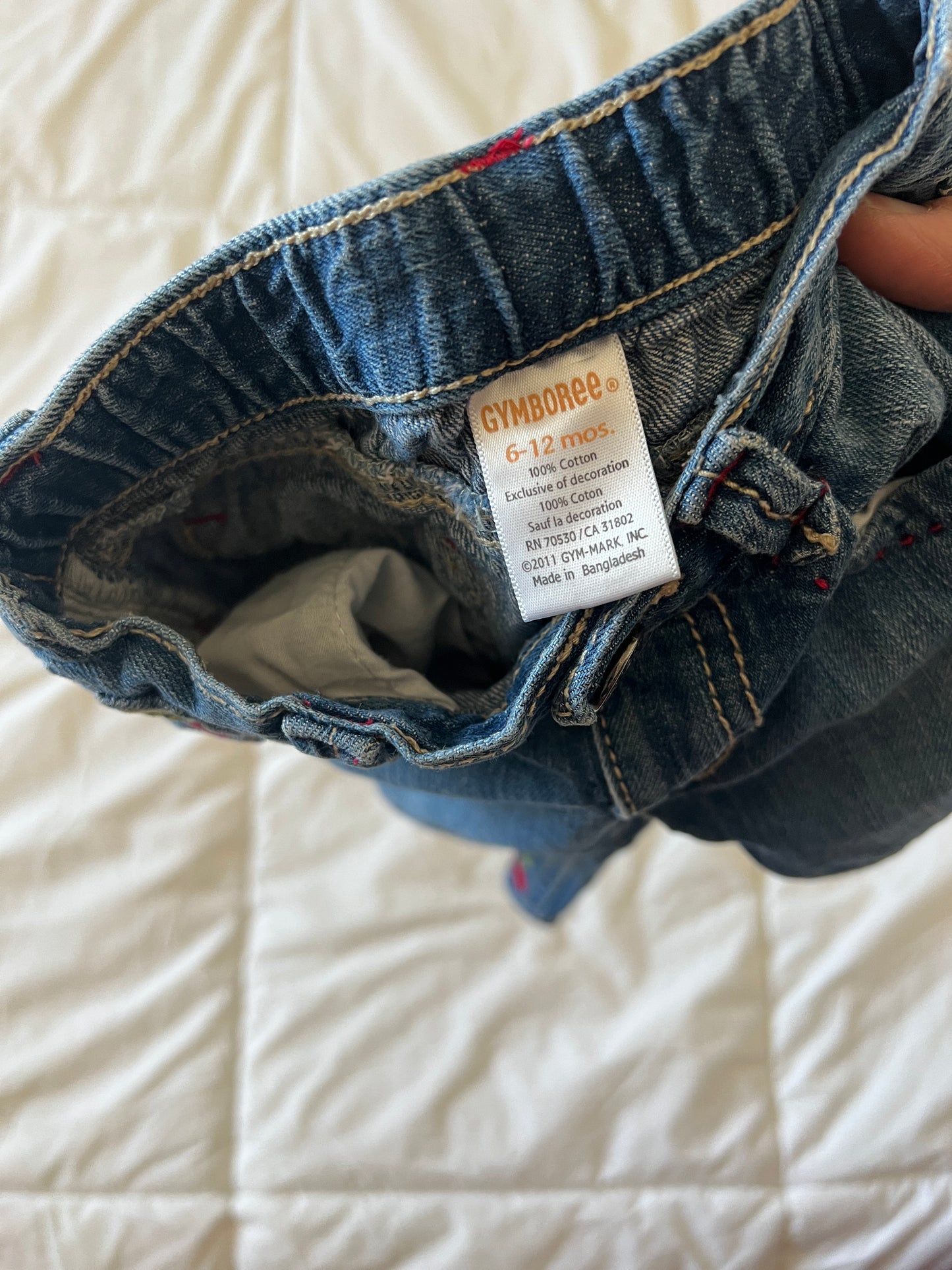 Denim Cherry Pants (6-12 mo)