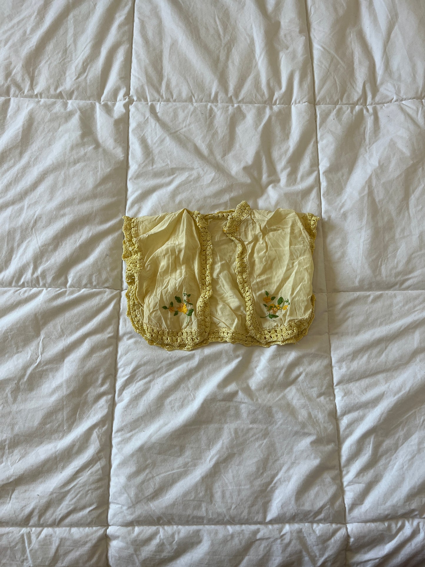 Vintage Yellow Crotchet Trim Vest (2-3T)