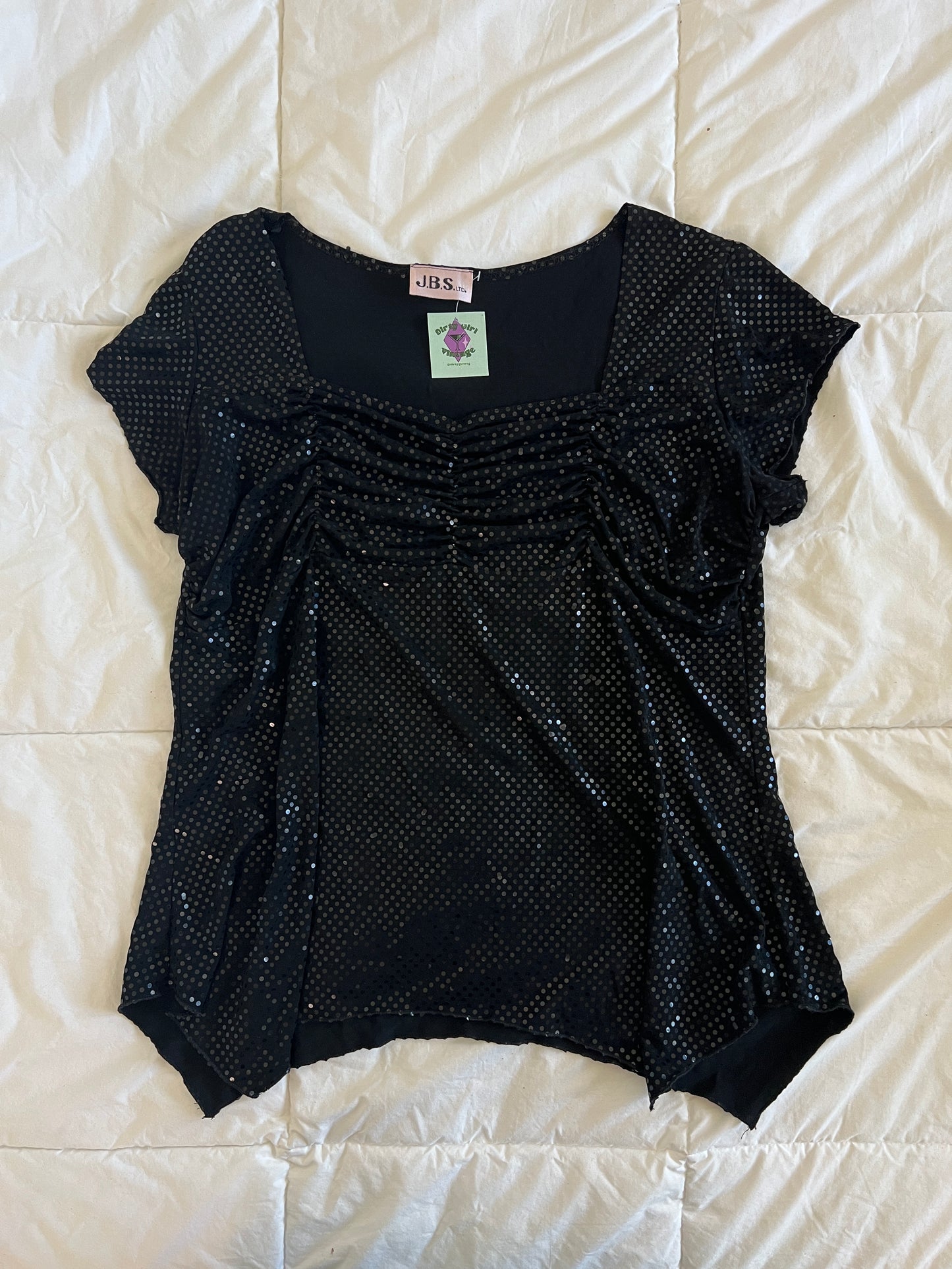Black Y2k Sequin Blouse (XL-XXL)