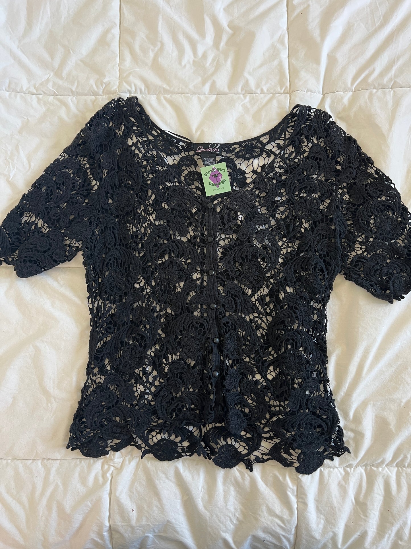Black Knit LaceTop (L)