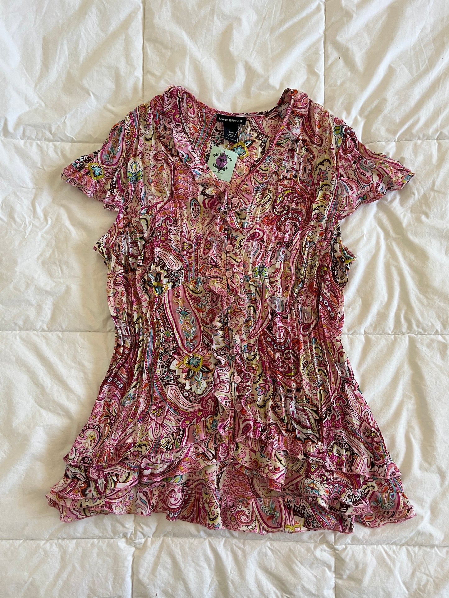 y2k Pink Paisley Top (2XL)