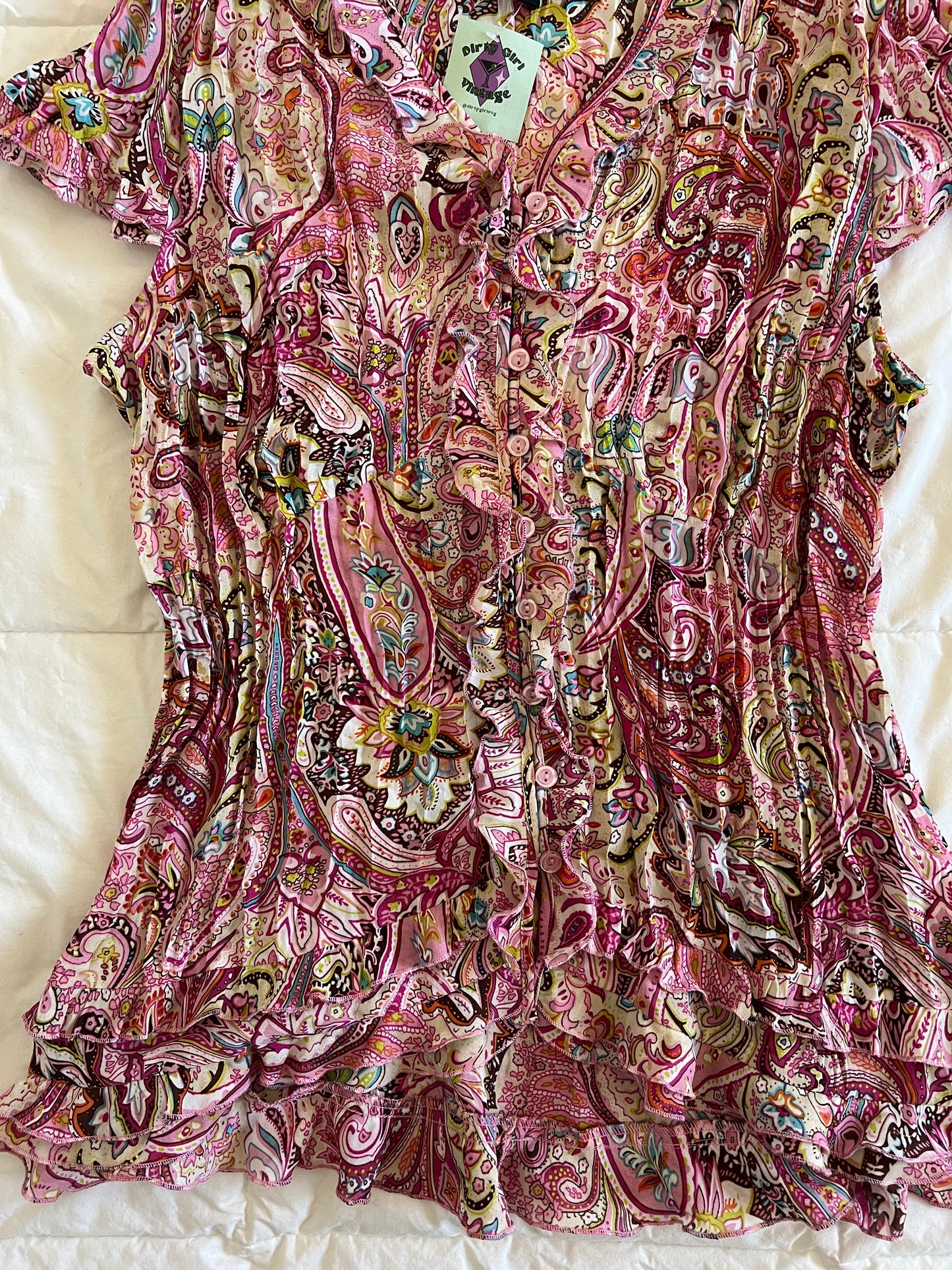 y2k Pink Paisley Top (2XL)
