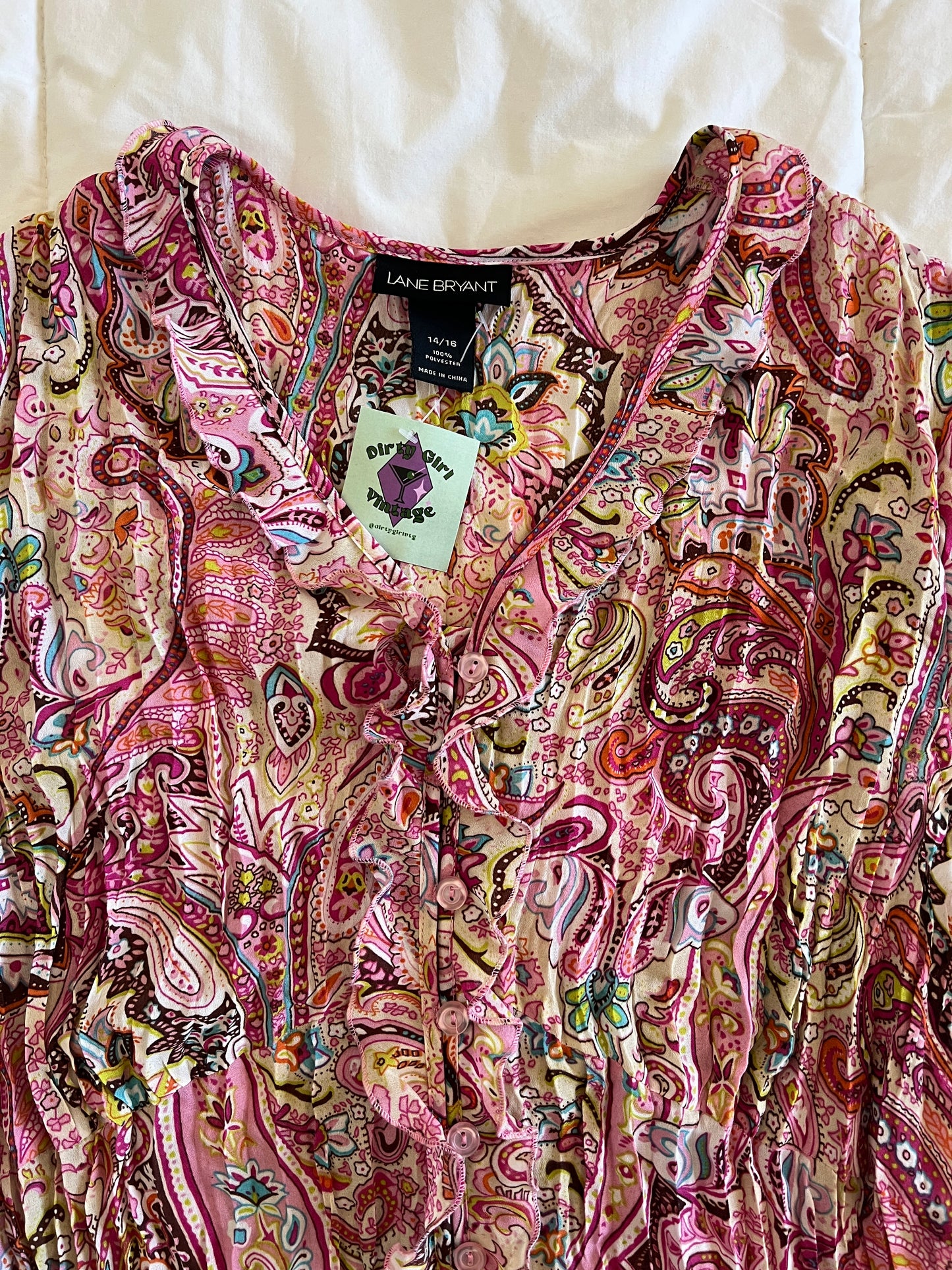 y2k Pink Paisley Top (2XL)