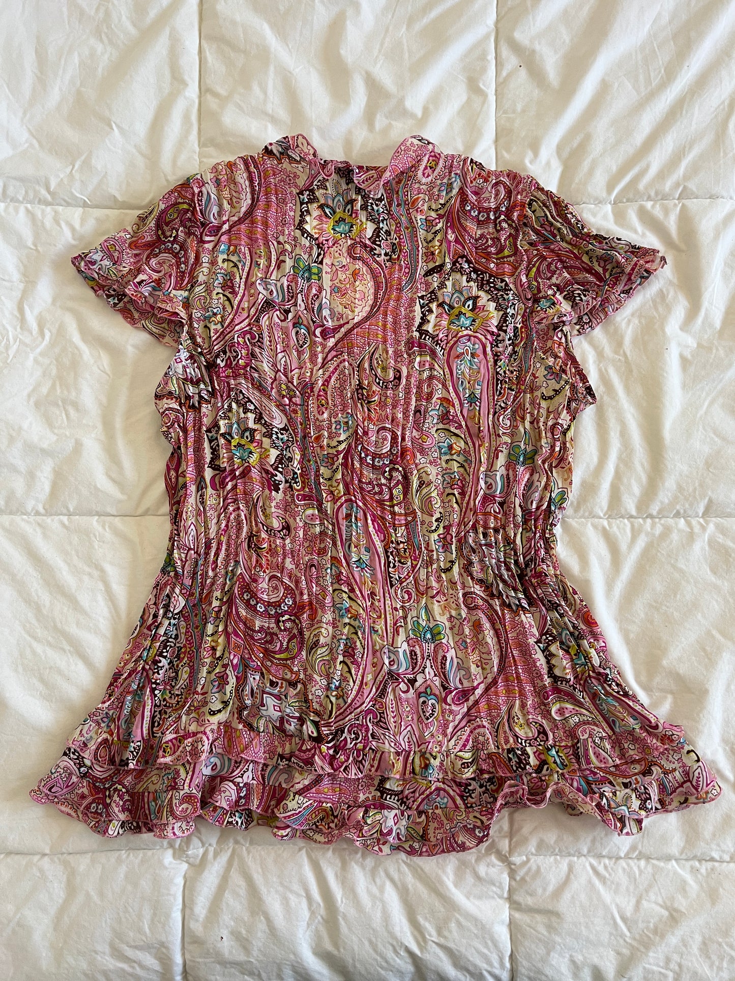 y2k Pink Paisley Top (2XL)