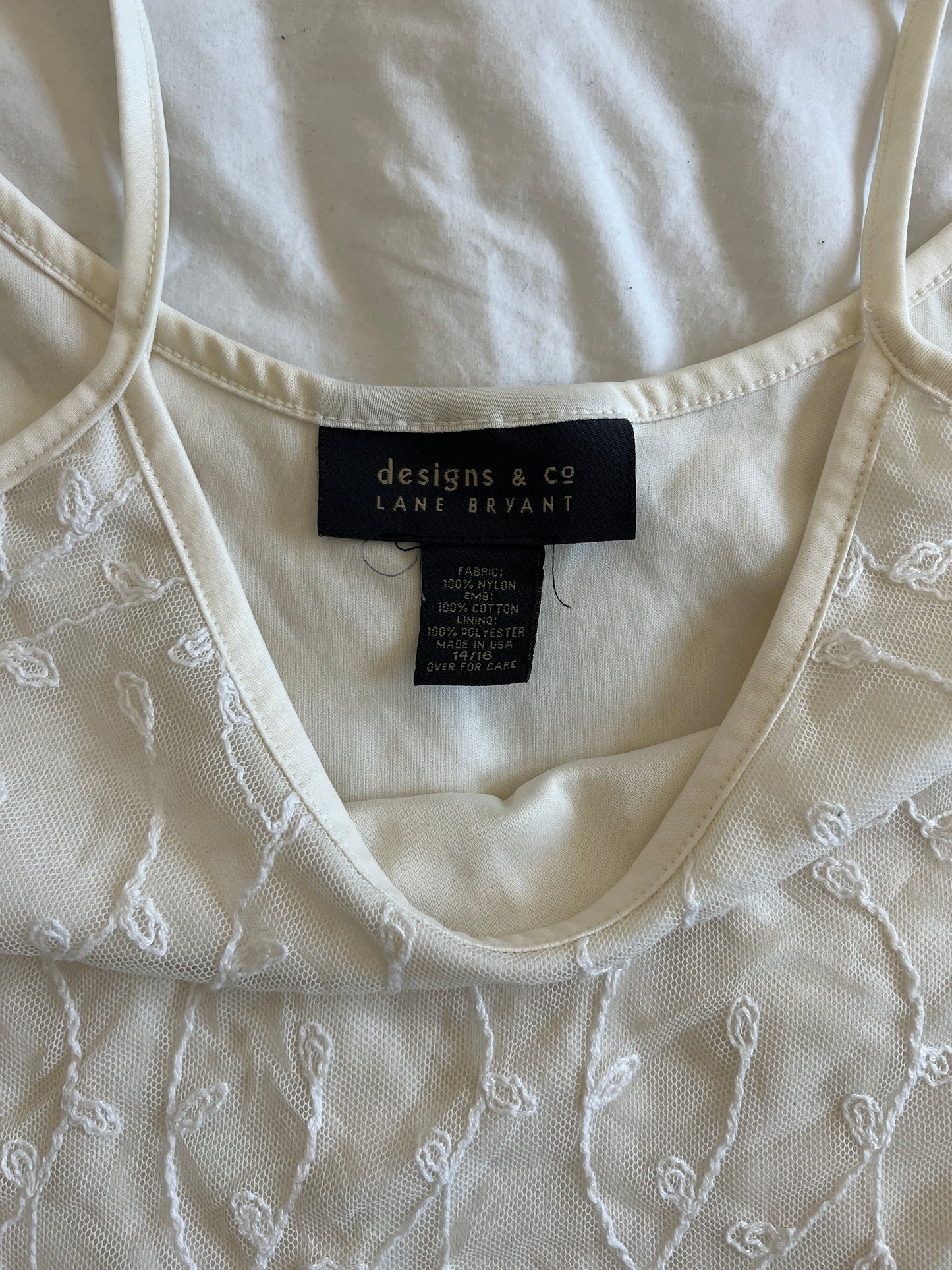 White Mesh Lined Cami (2xl)