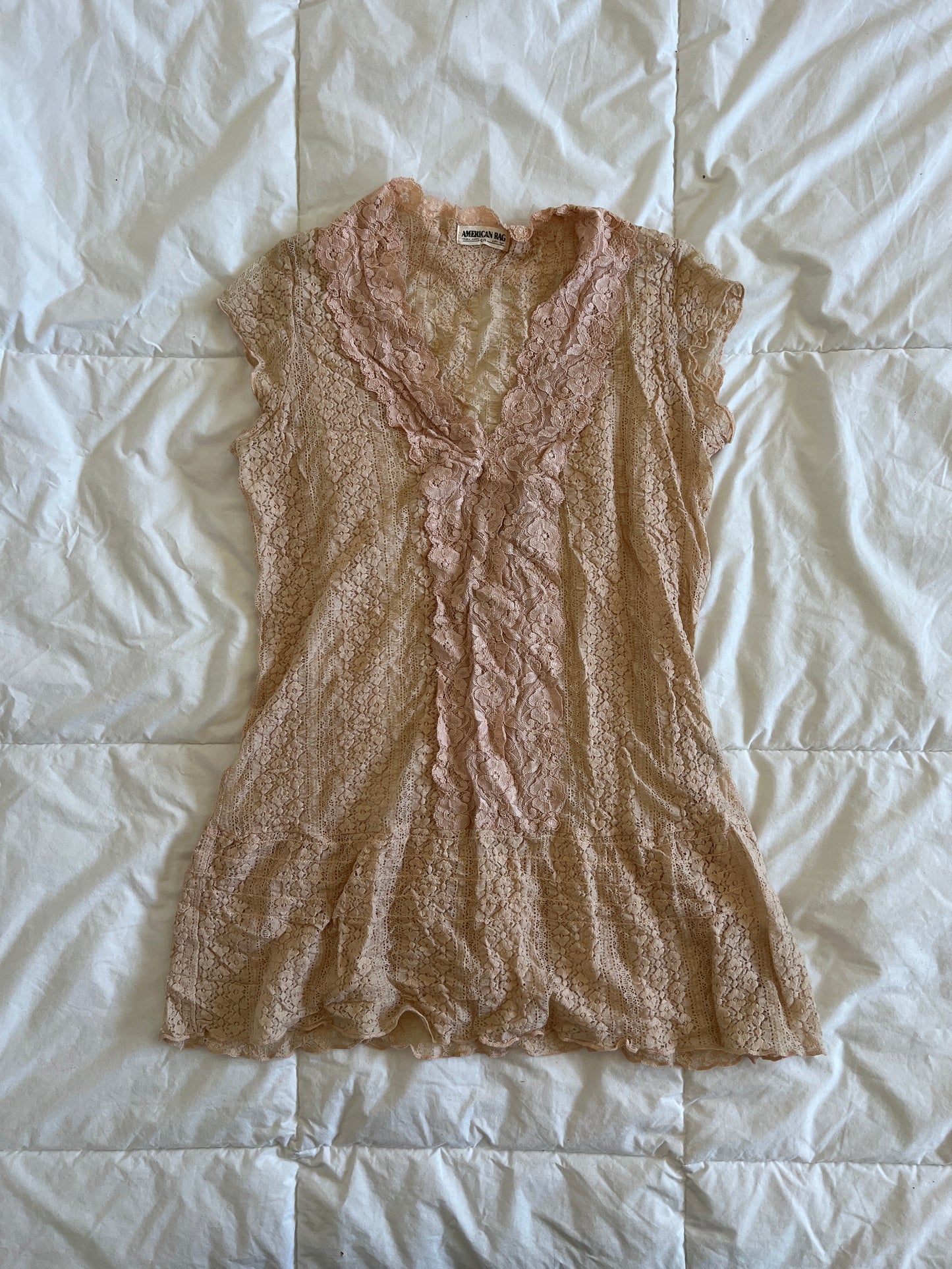 Pinkish Cream Lace Blouse (m)