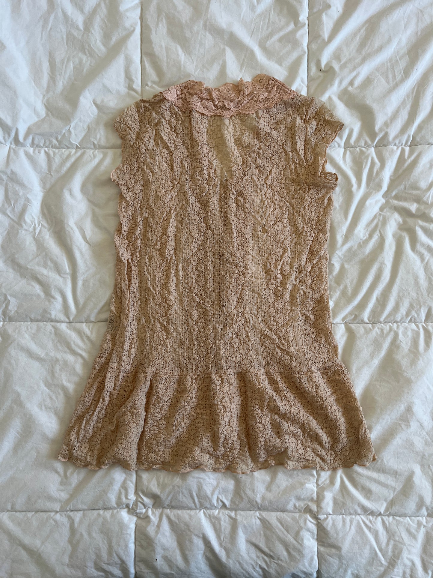 Pinkish Cream Lace Blouse (m)