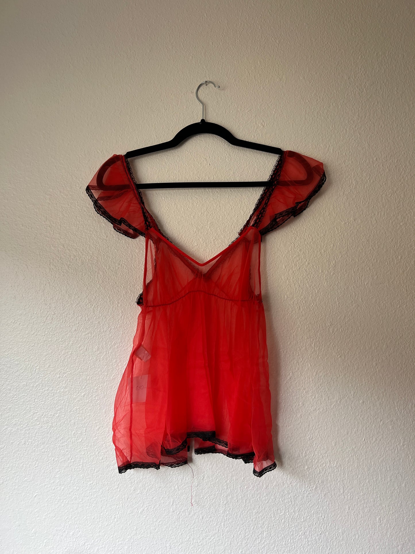 Vintage Fredericks of Hollywood Red Lingerie Top (xs/s/m)